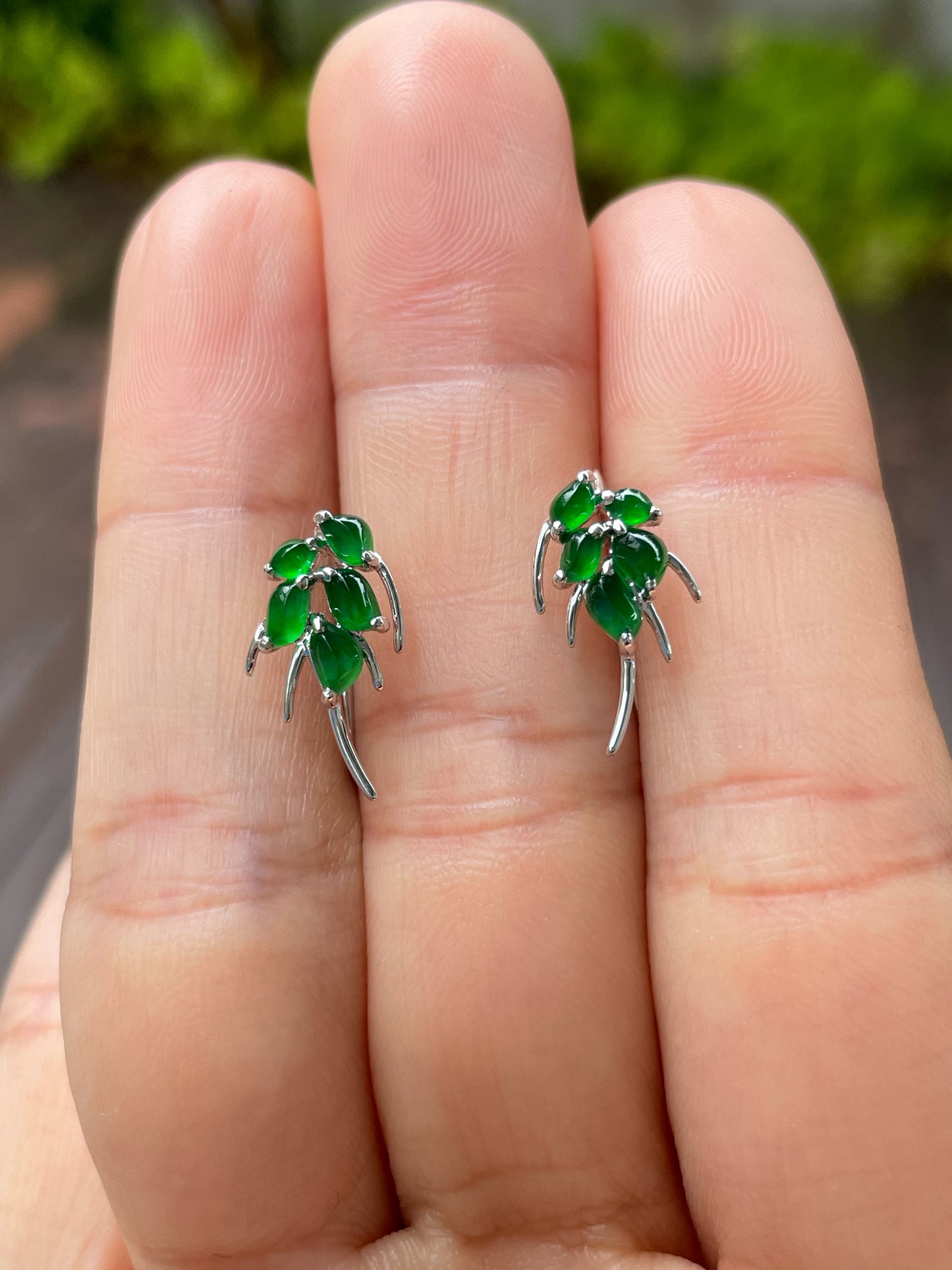 Green Jadeite Earrings - Wheat (NJE104)