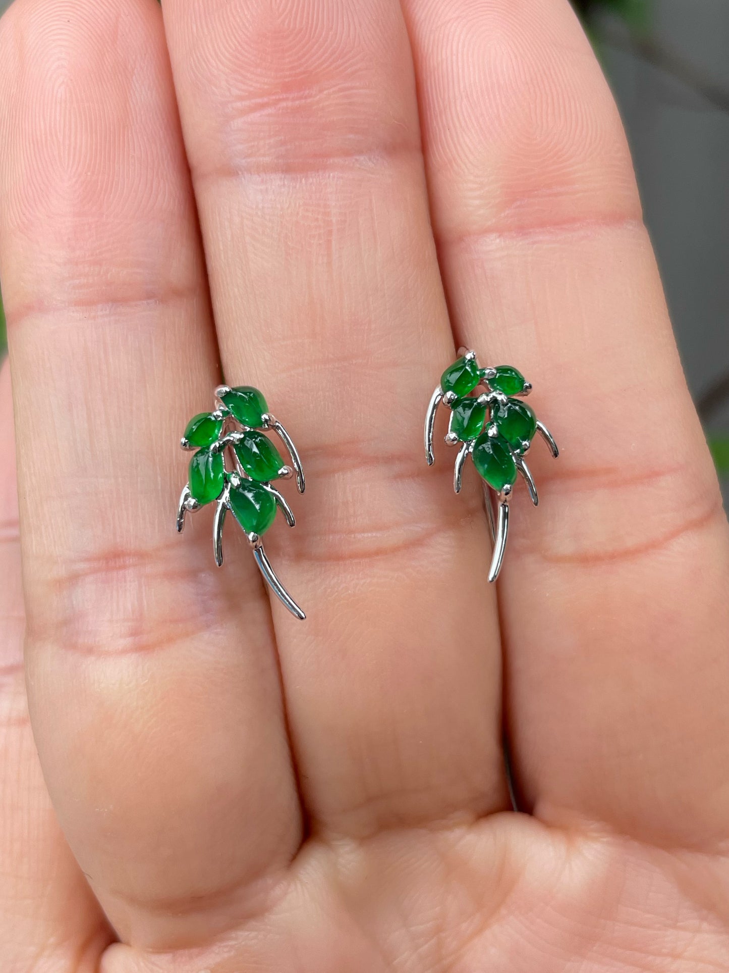 Green Jadeite Earrings - Wheat (NJE104)