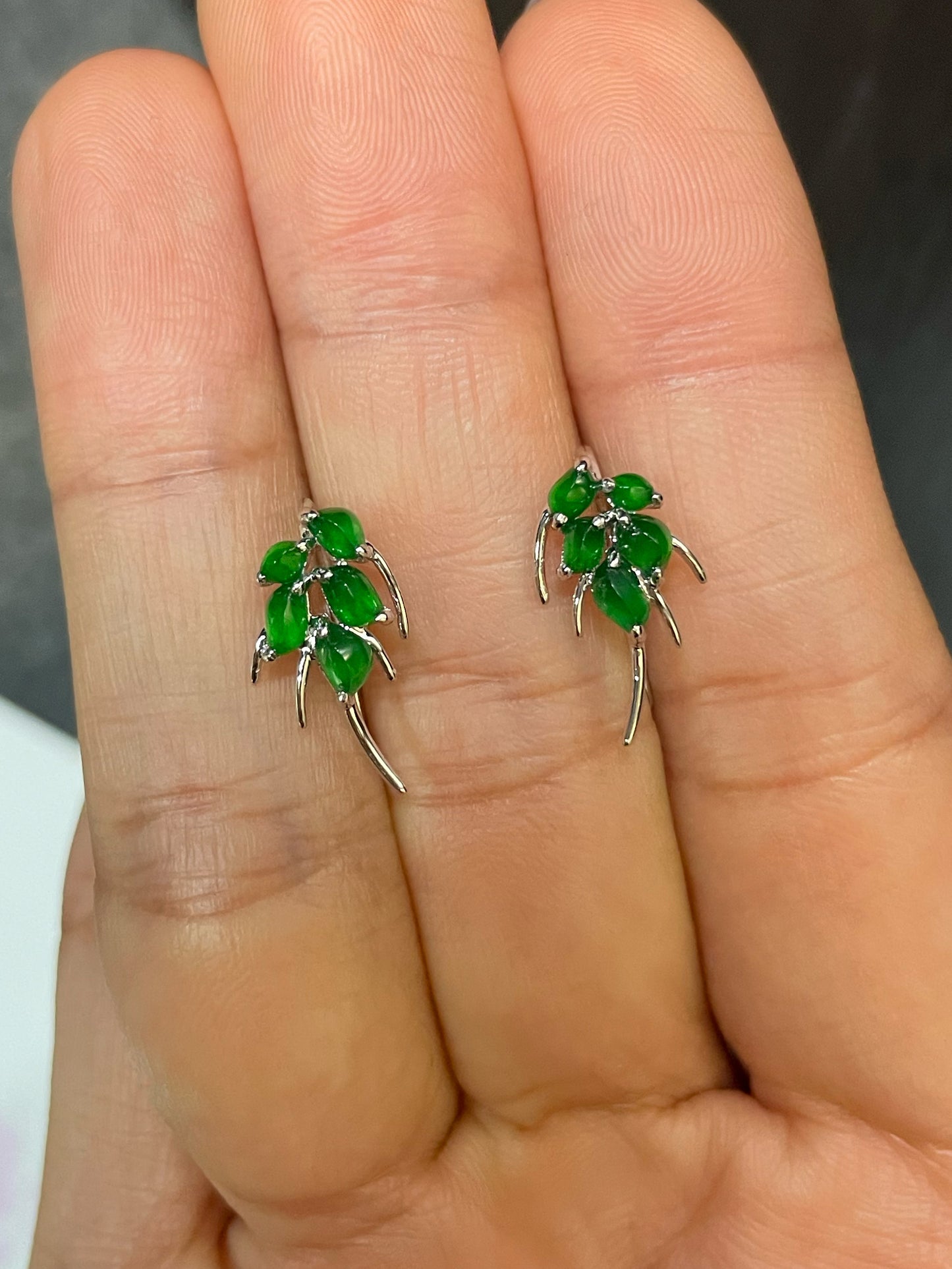 Green Jadeite Earrings - Wheat (NJE104)