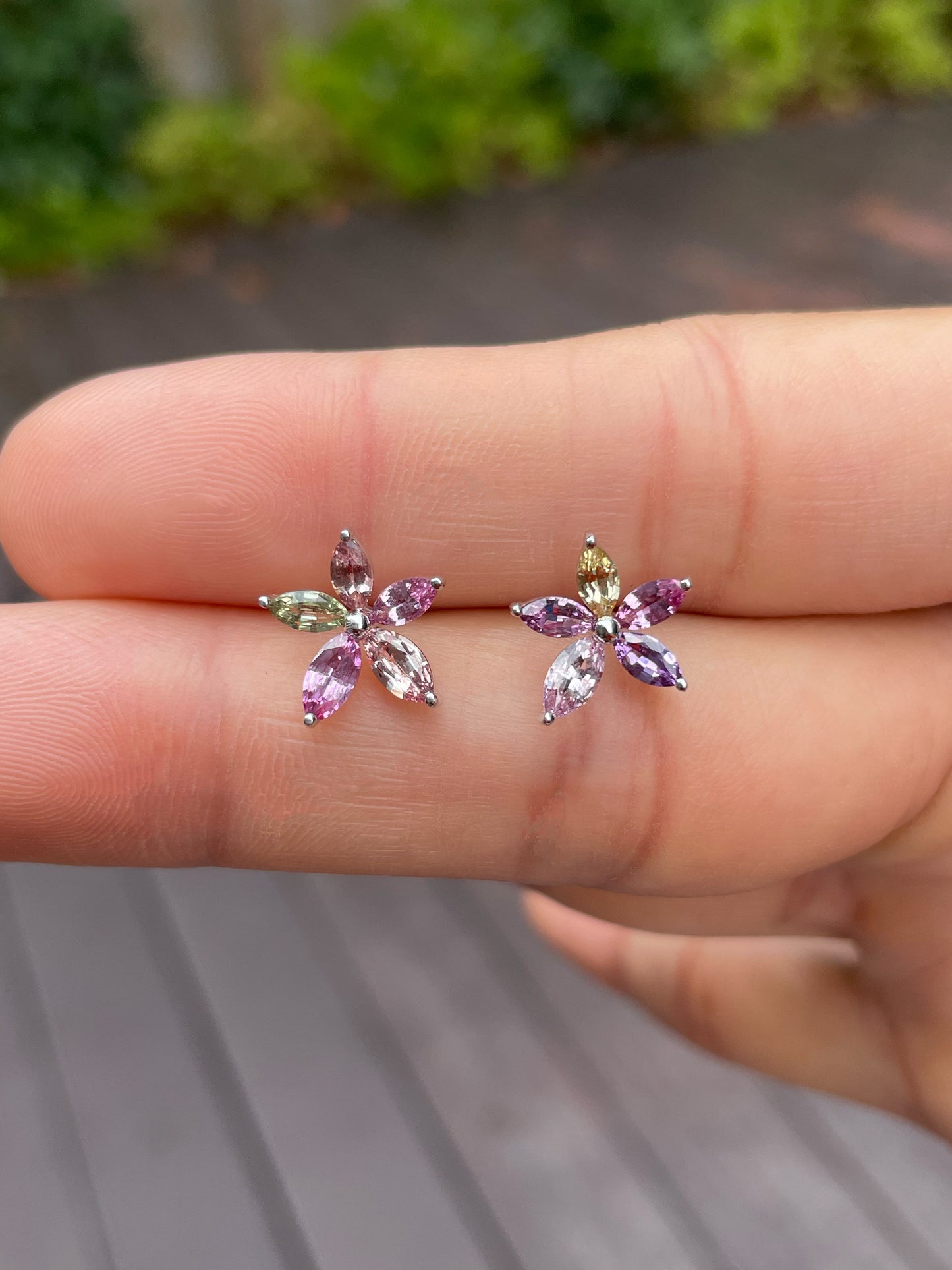 Unheated Fancy Sapphire Earrings - 2.04CT (NJE105)