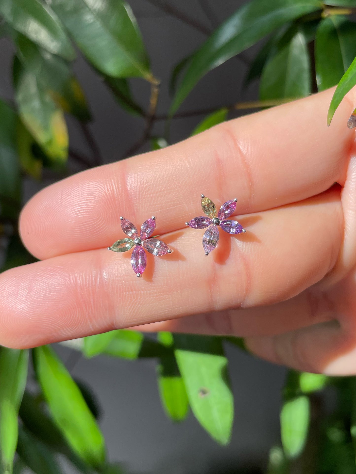 Unheated Fancy Sapphire Earrings - 2.04CT (NJE105)