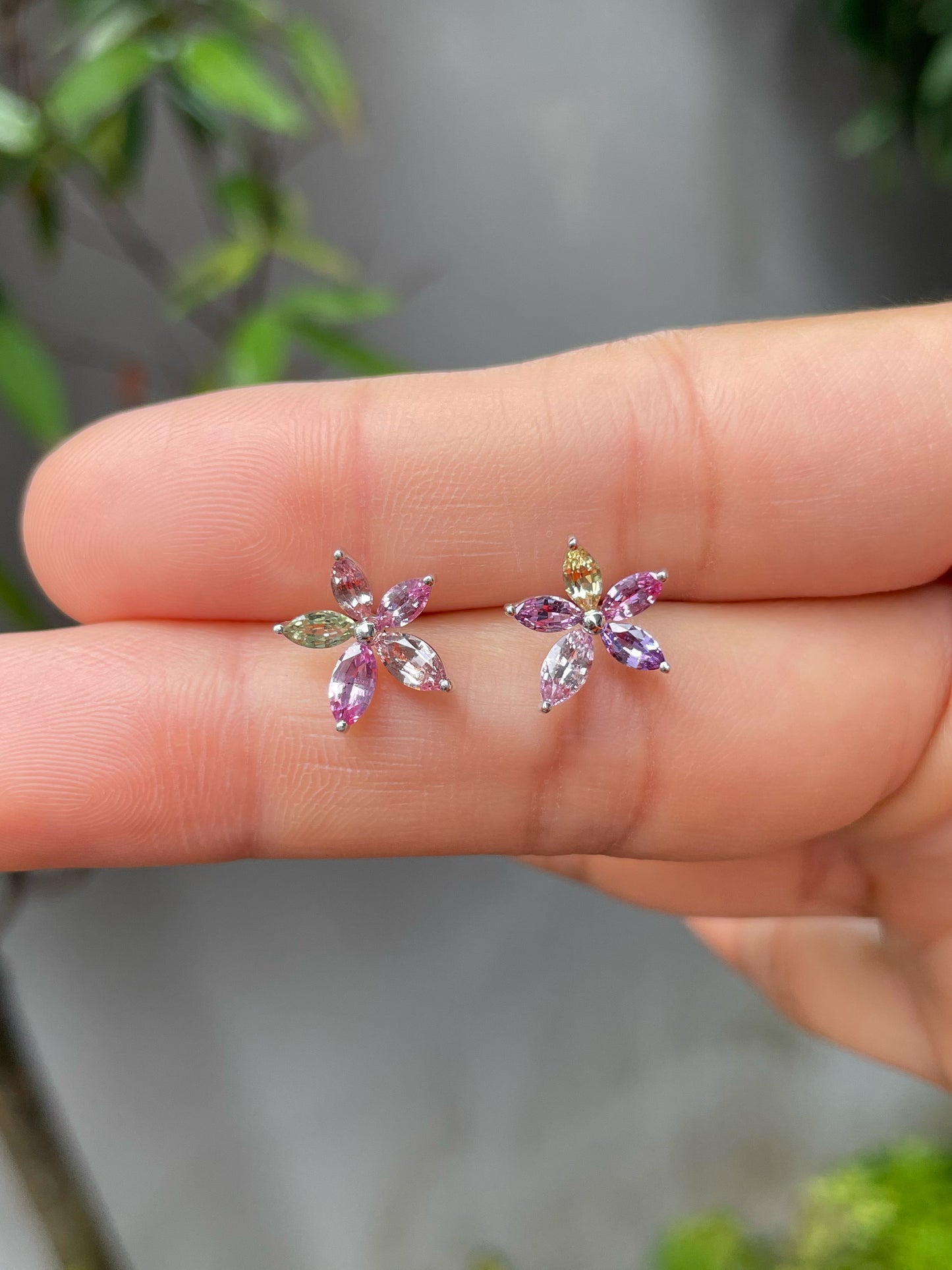 Unheated Fancy Sapphire Earrings - 2.04CT (NJE105)