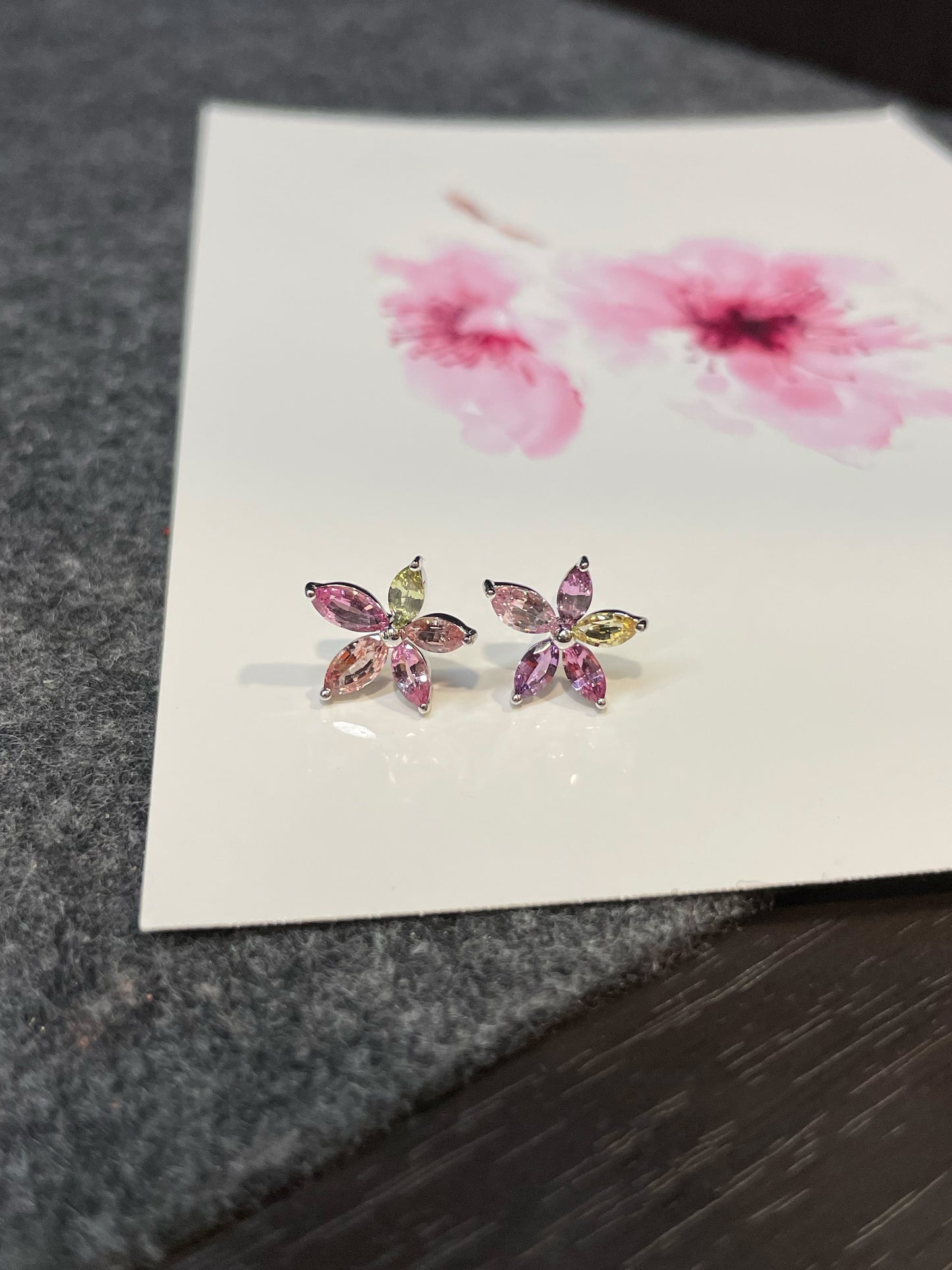 Unheated Fancy Sapphire Earrings - 2.04CT (NJE105)