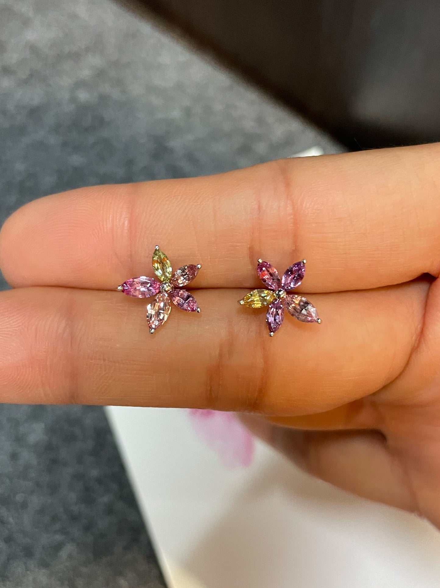 Unheated Fancy Sapphire Earrings - 2.04CT (NJE105)