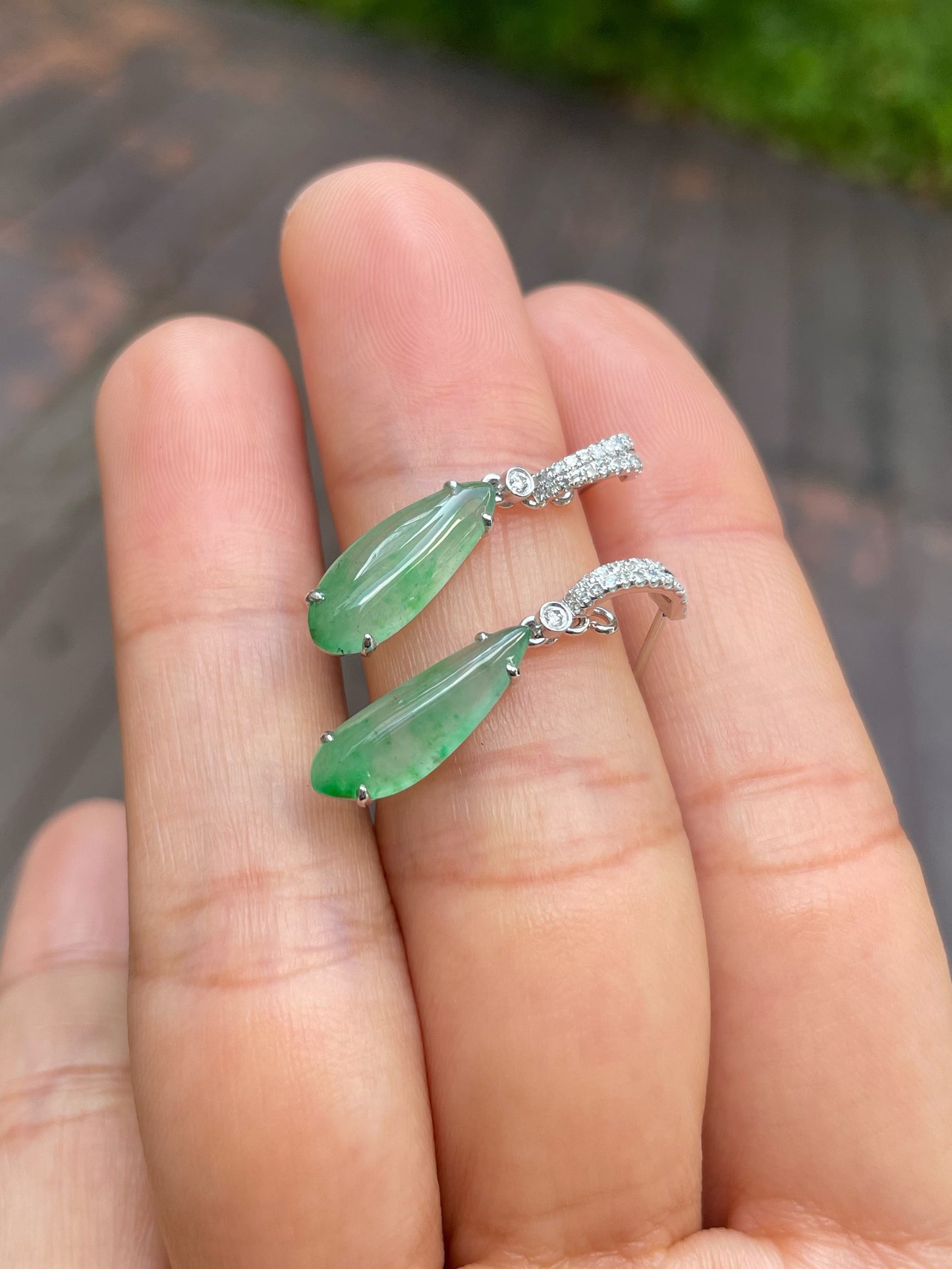Icy Black & Icy Green Jade Earrings / Pendant (NJE114)