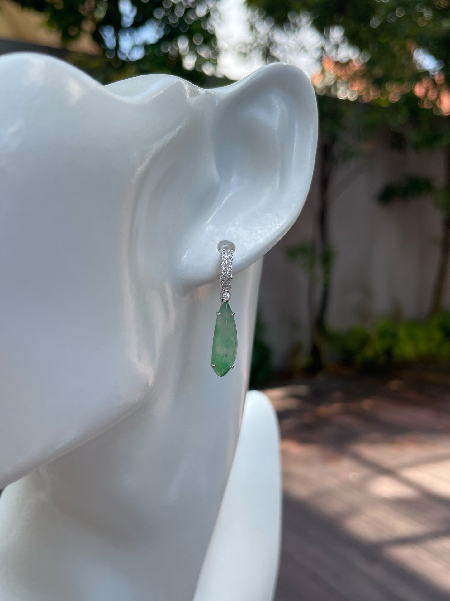 Icy Black & Icy Green Jade Earrings / Pendant (NJE114)