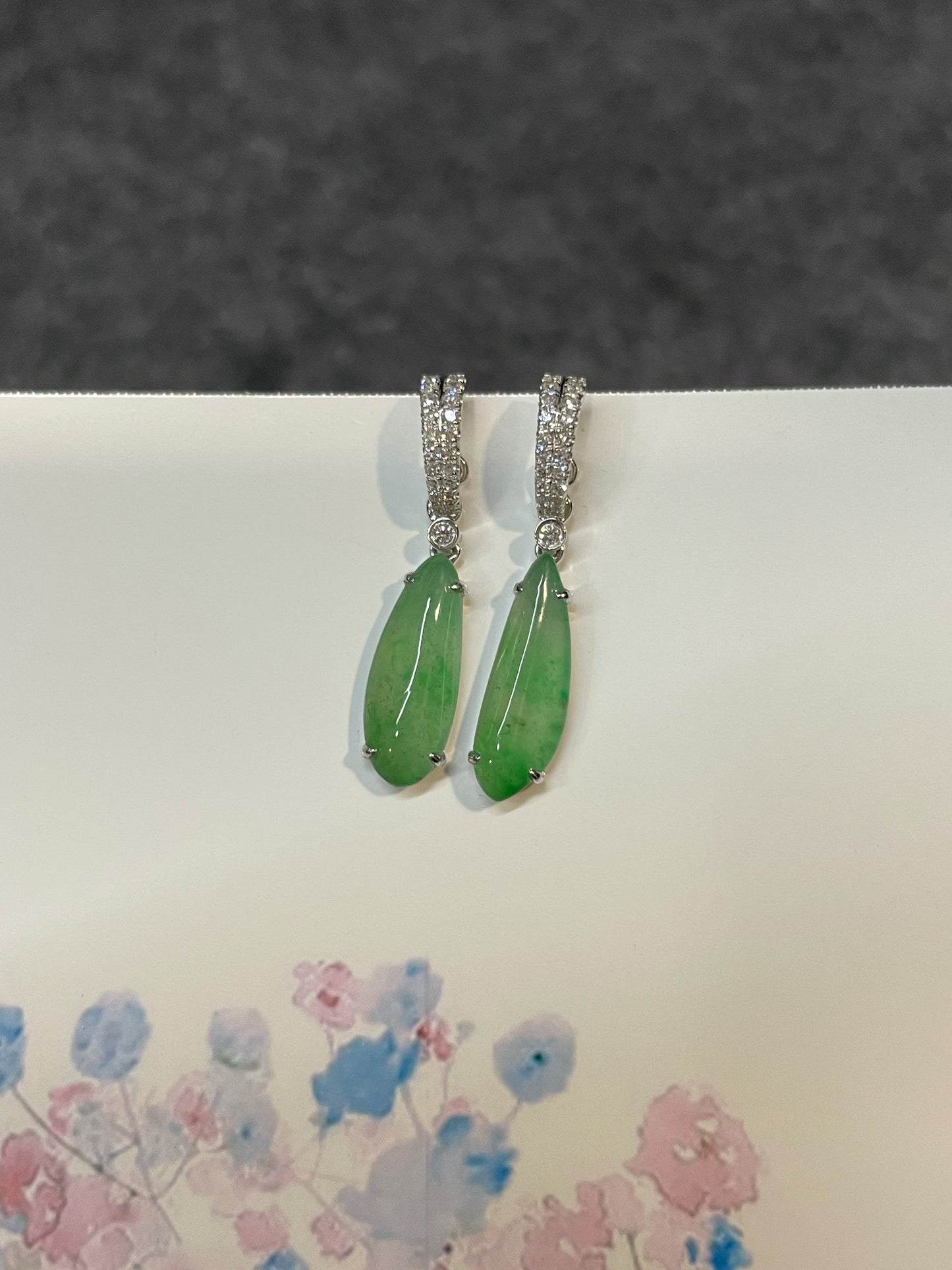 Icy Black & Icy Green Jade Earrings / Pendant (NJE114)