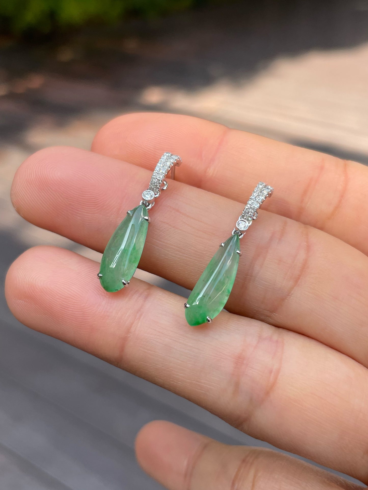 Icy Black & Icy Green Jade Earrings / Pendant (NJE114)