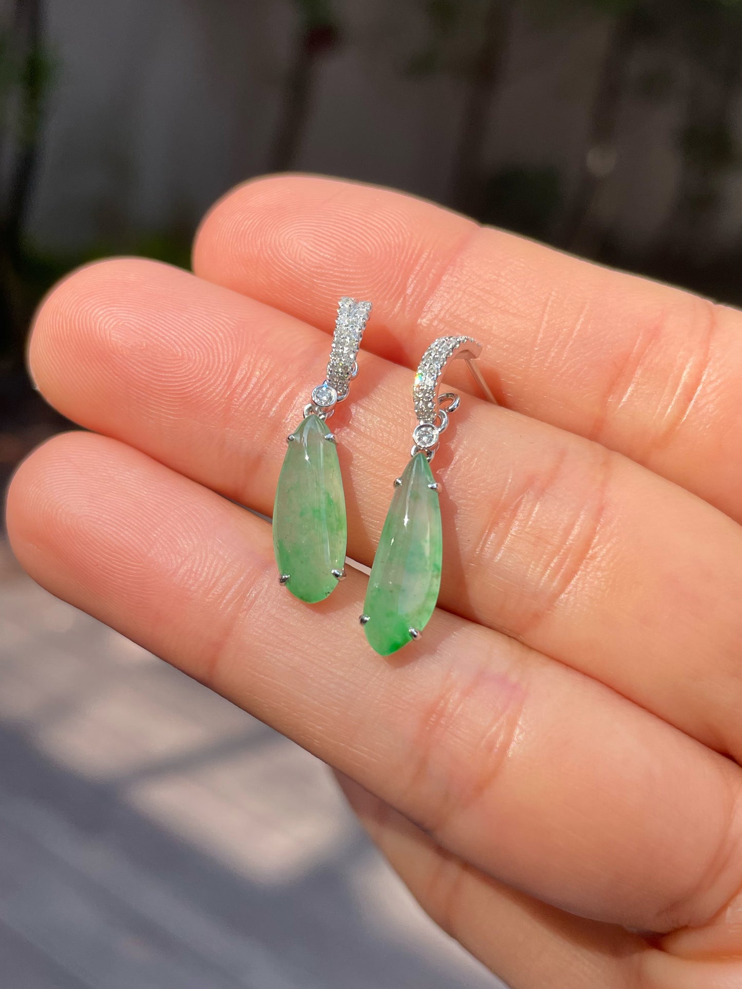 Icy Black & Icy Green Jade Earrings / Pendant (NJE114)