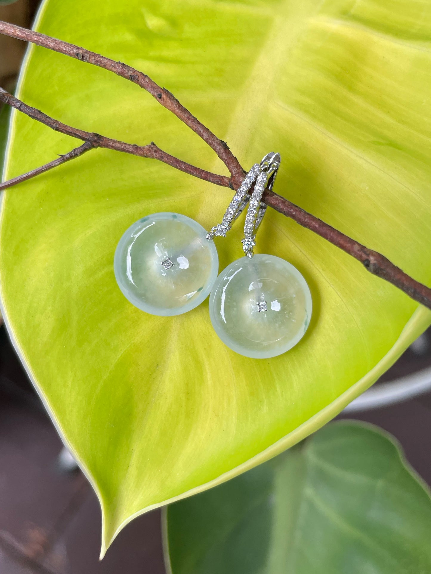 Icy Jade Earrings - Safety Coin (NJE120)