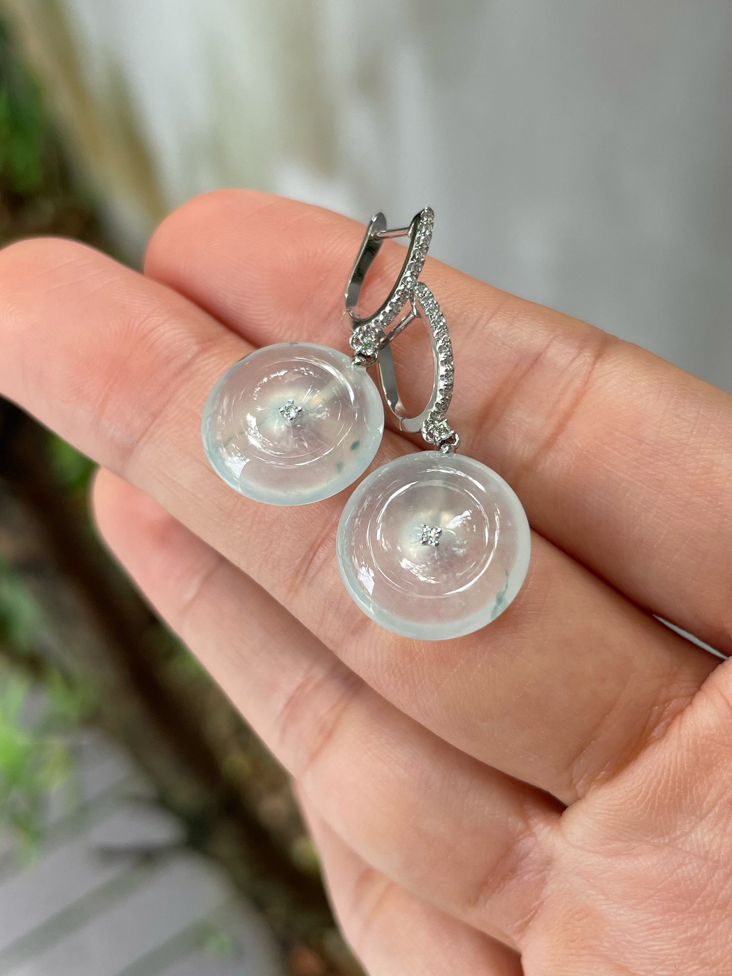 Icy Jade Earrings - Safety Coin (NJE120)