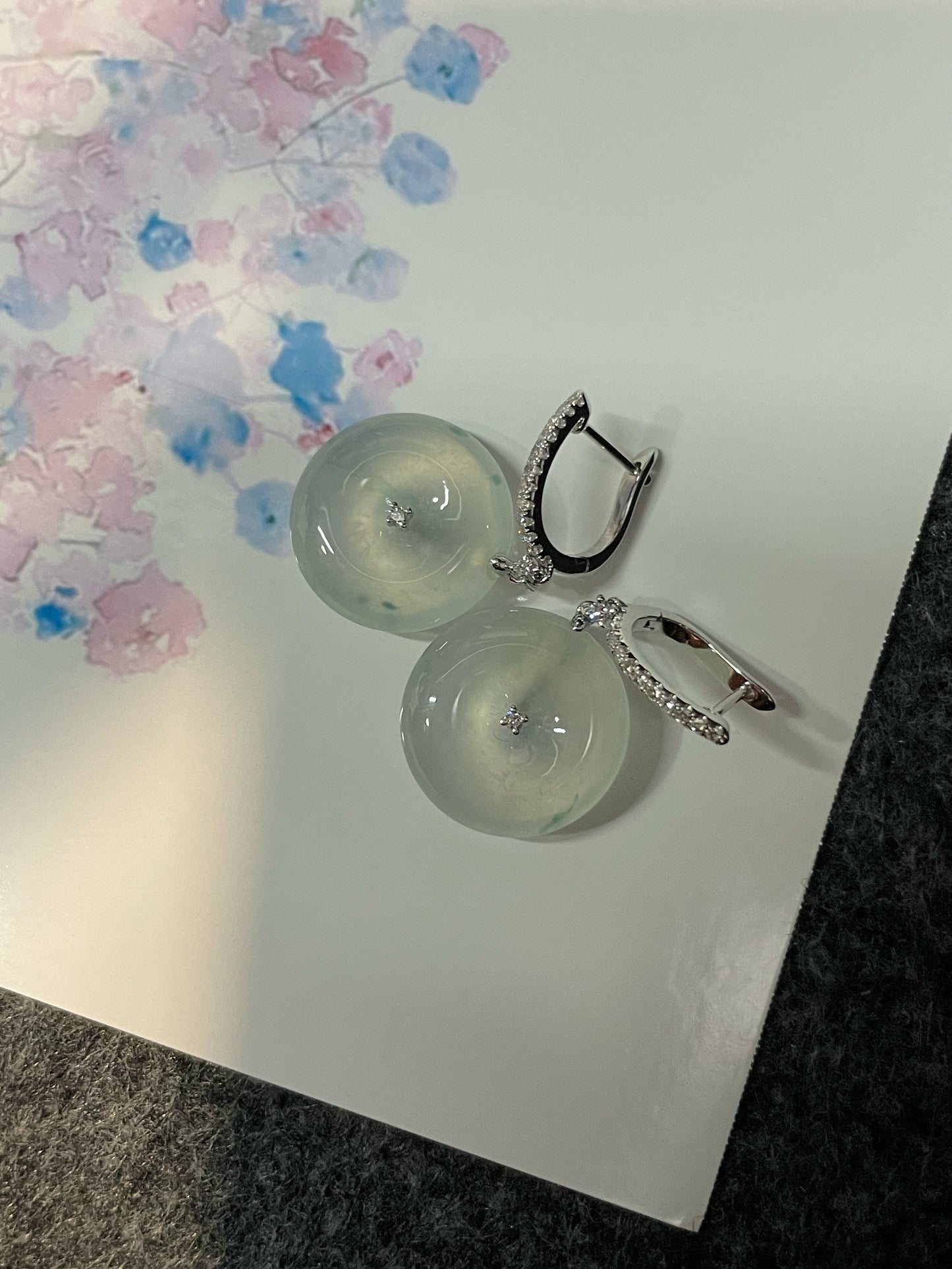 Icy Jade Earrings - Safety Coin (NJE120)