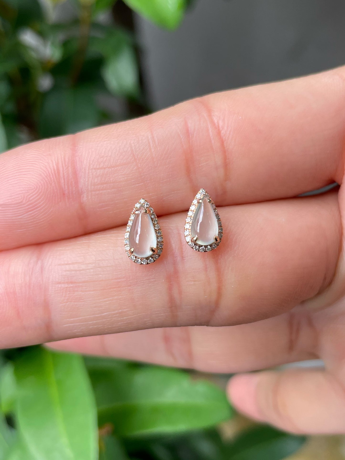 Glassy Jade Earrings - Teardrops (NJE131)