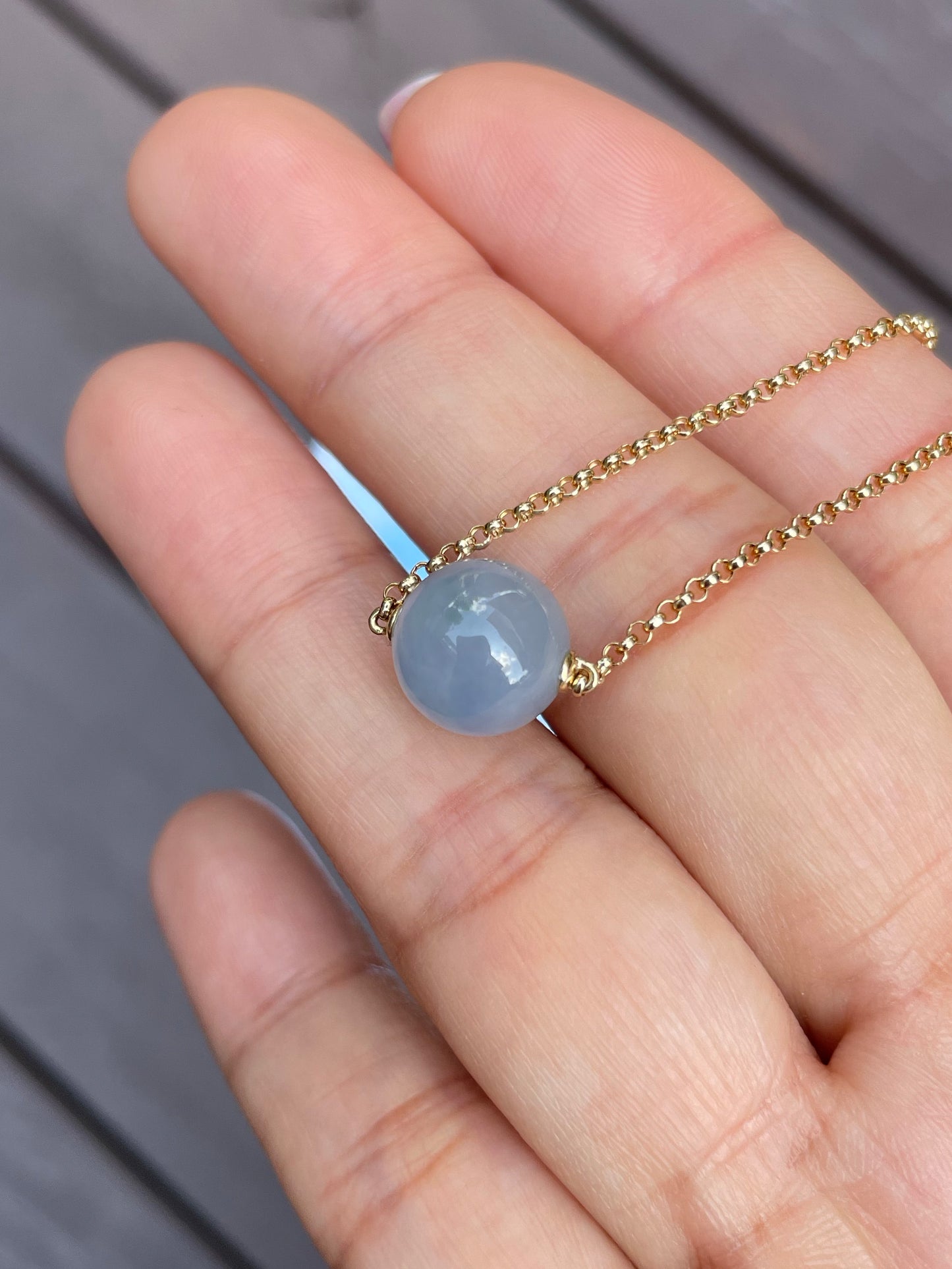 Lavender Jadeite Bead Necklace (NJN003)