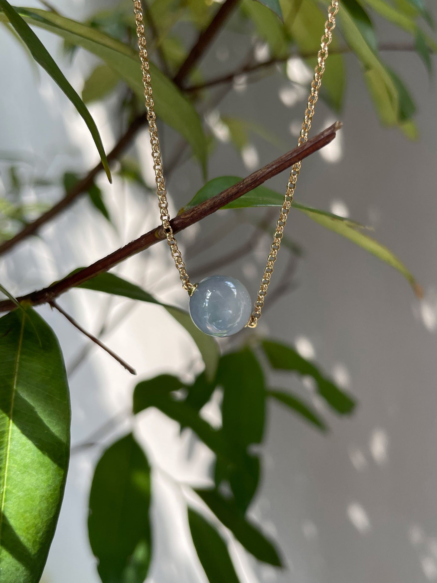 Lavender Jadeite Bead Necklace (NJN003)