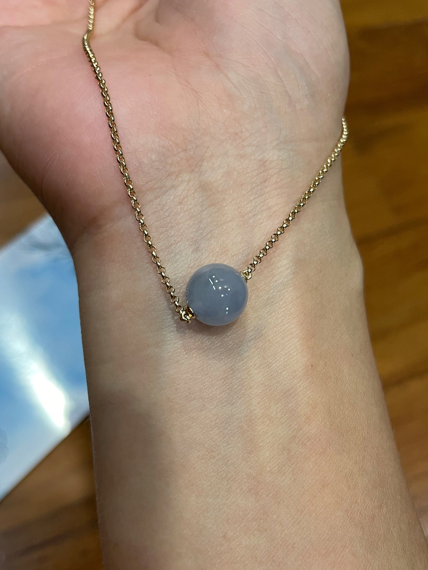 Lavender Jadeite Bead Necklace (NJN003)