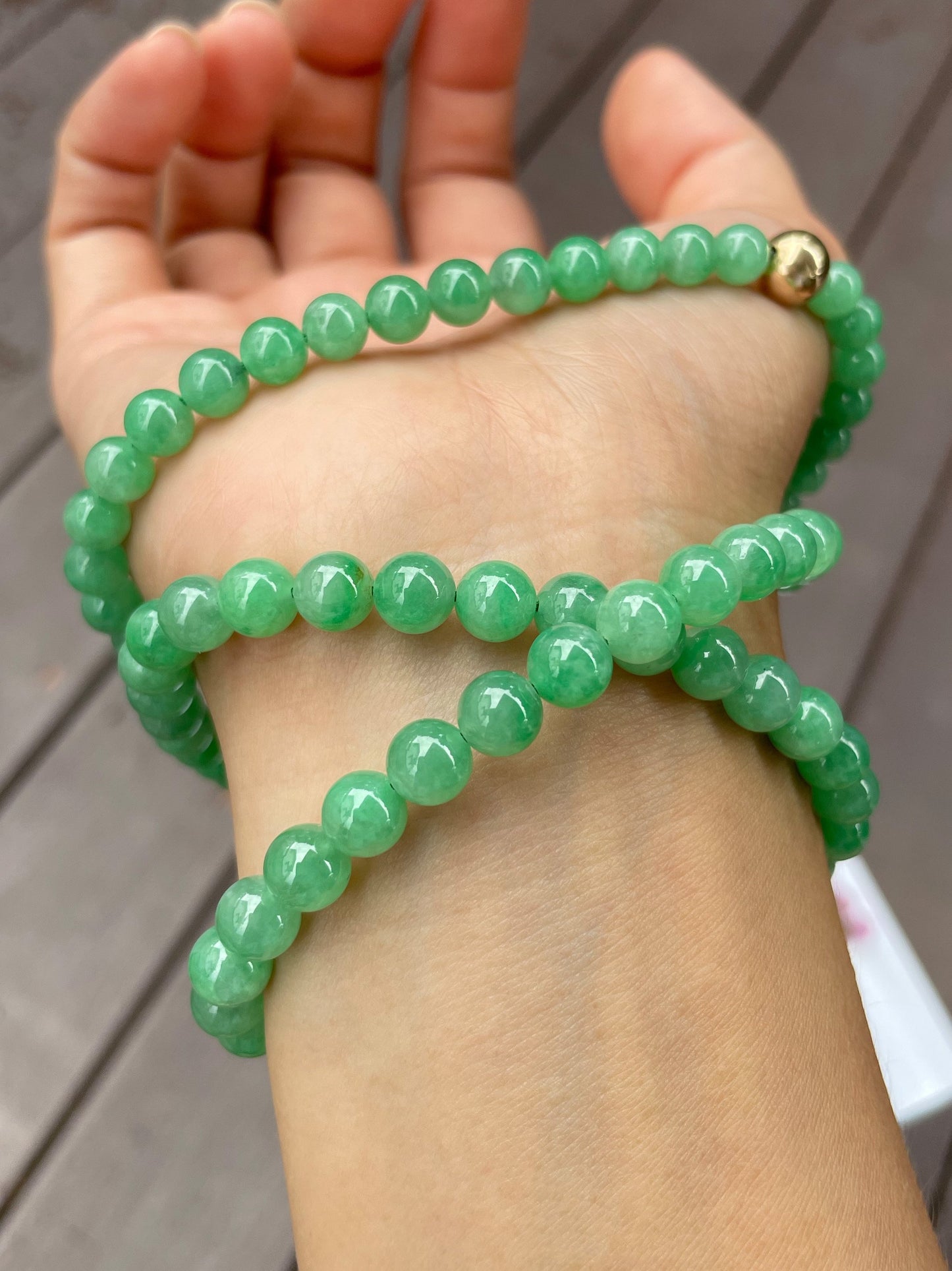 Green Jade Beads Necklace (NJN006)