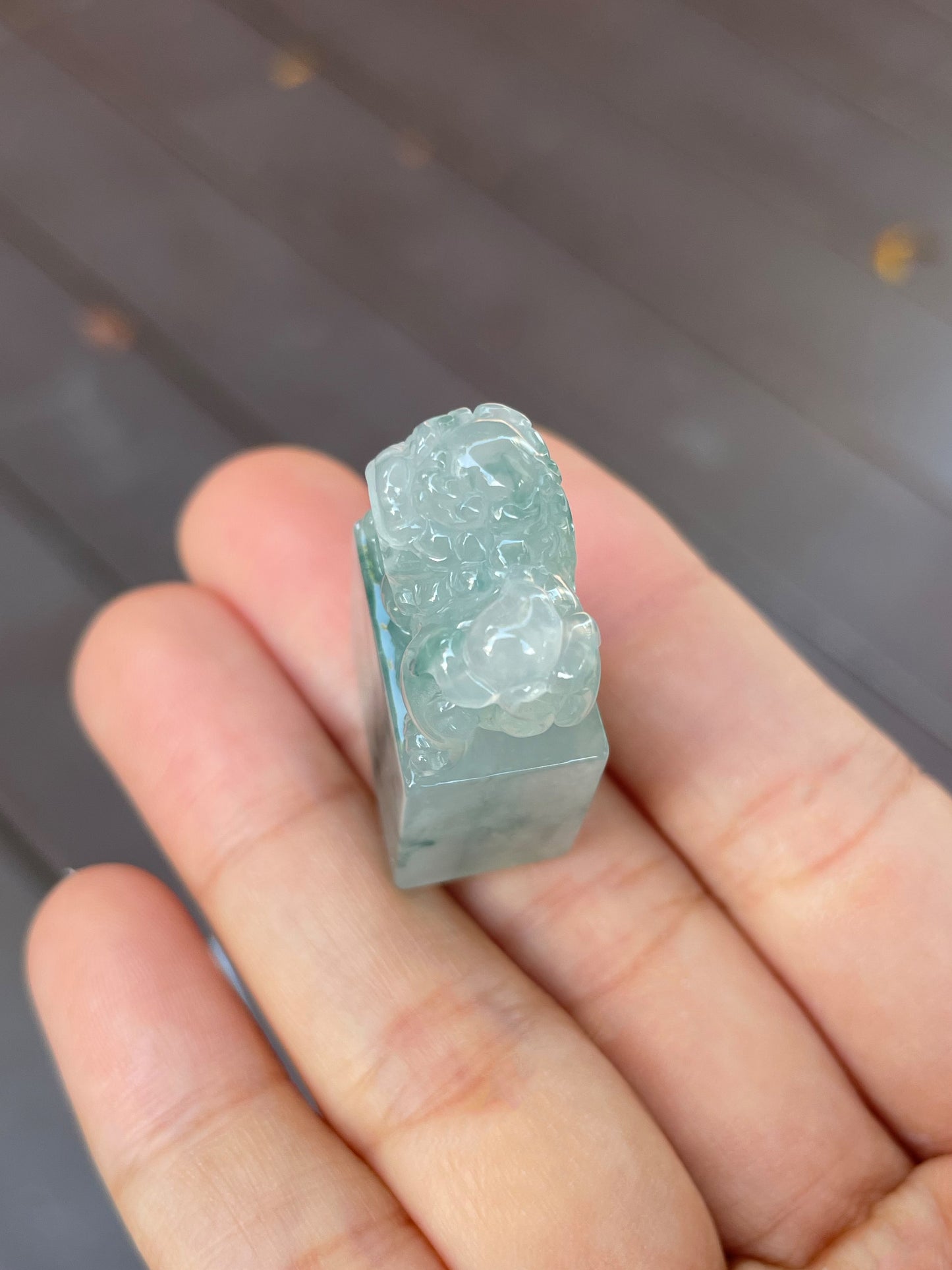 Jade Seal / Stamp - Lion Carving (NJO005)