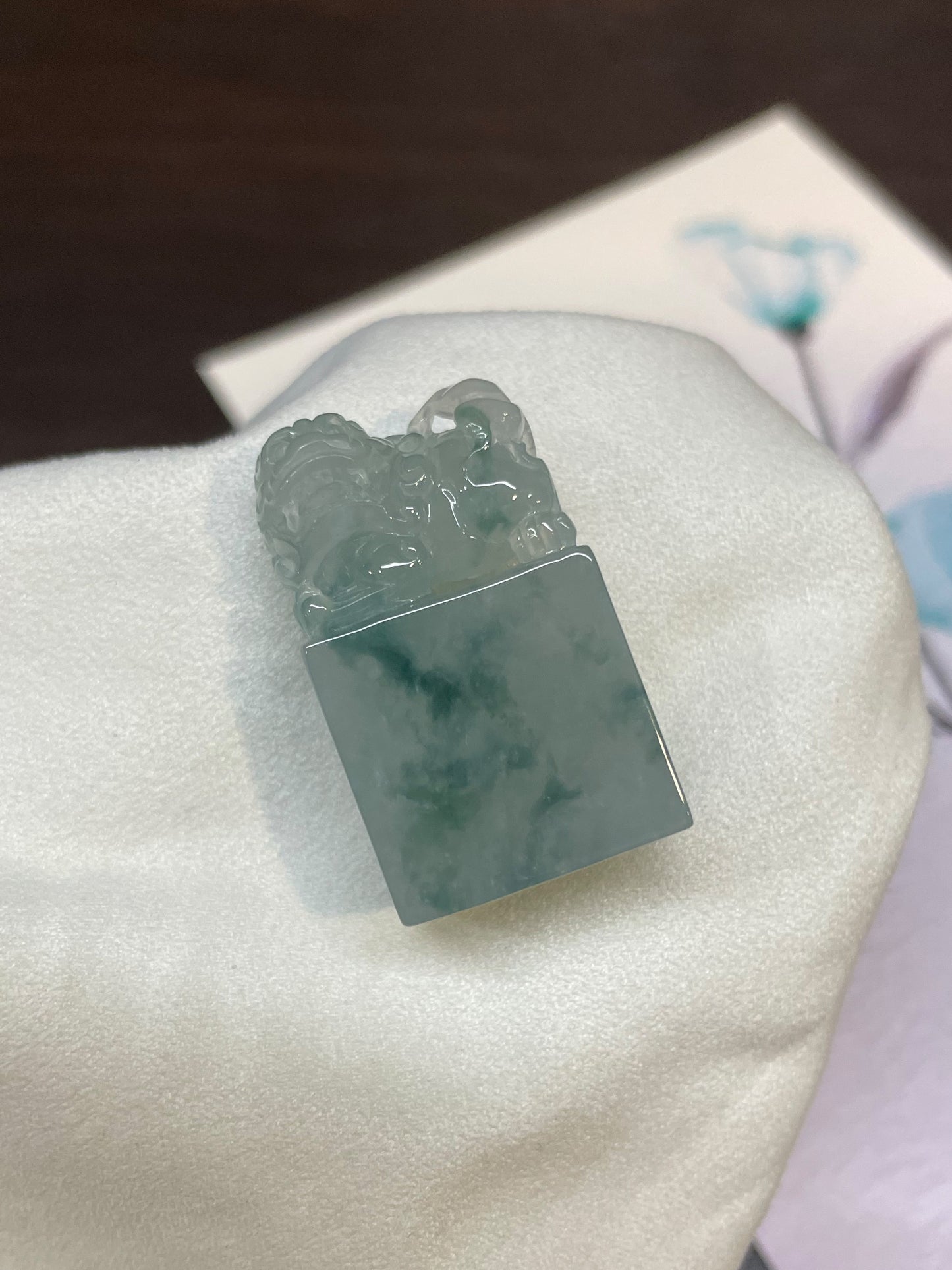 Jade Seal / Stamp - Lion Carving (NJO005)