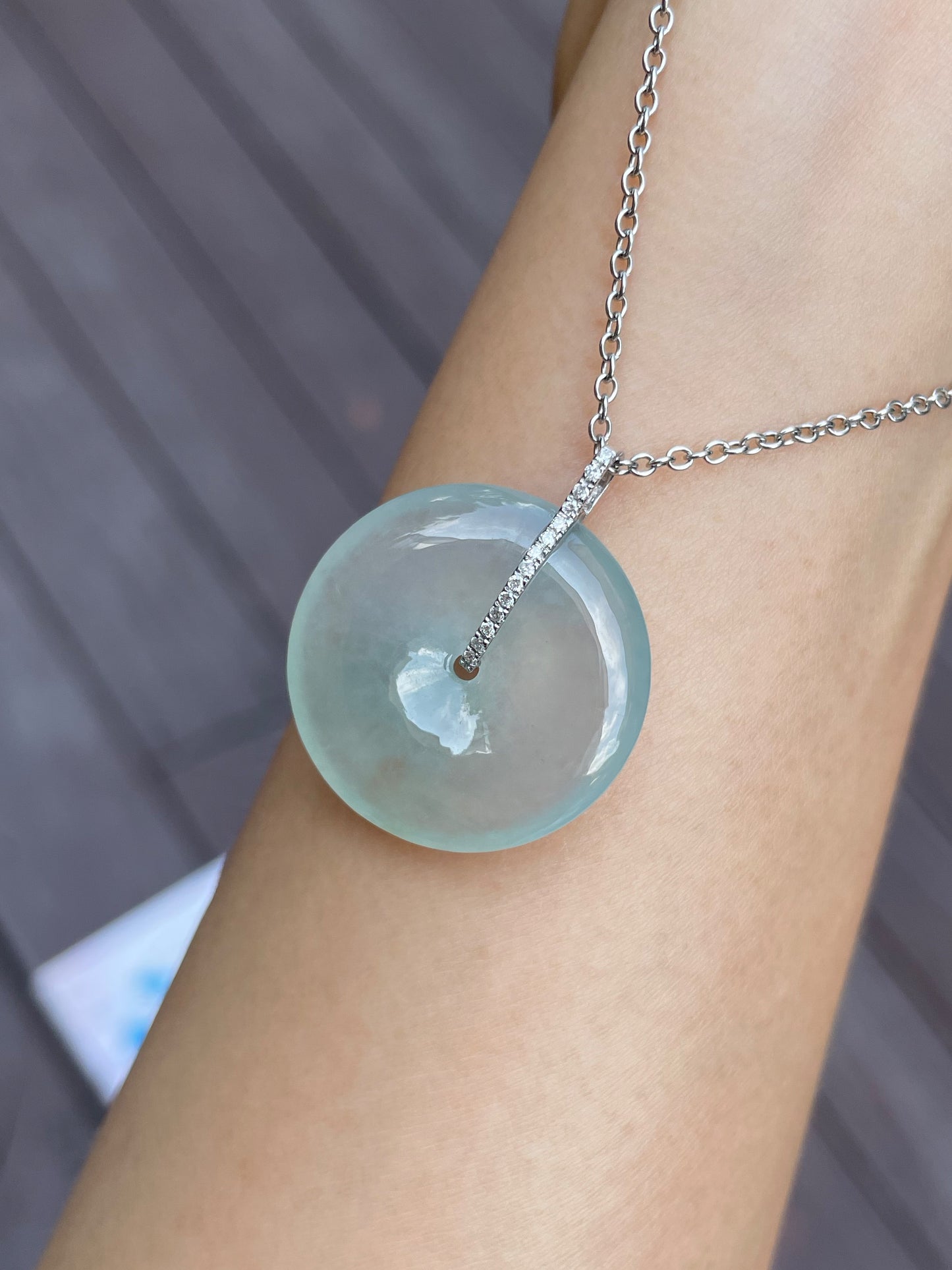 Icy Jadeite Safety Coin Pendant - 平安扣 (NJP012)