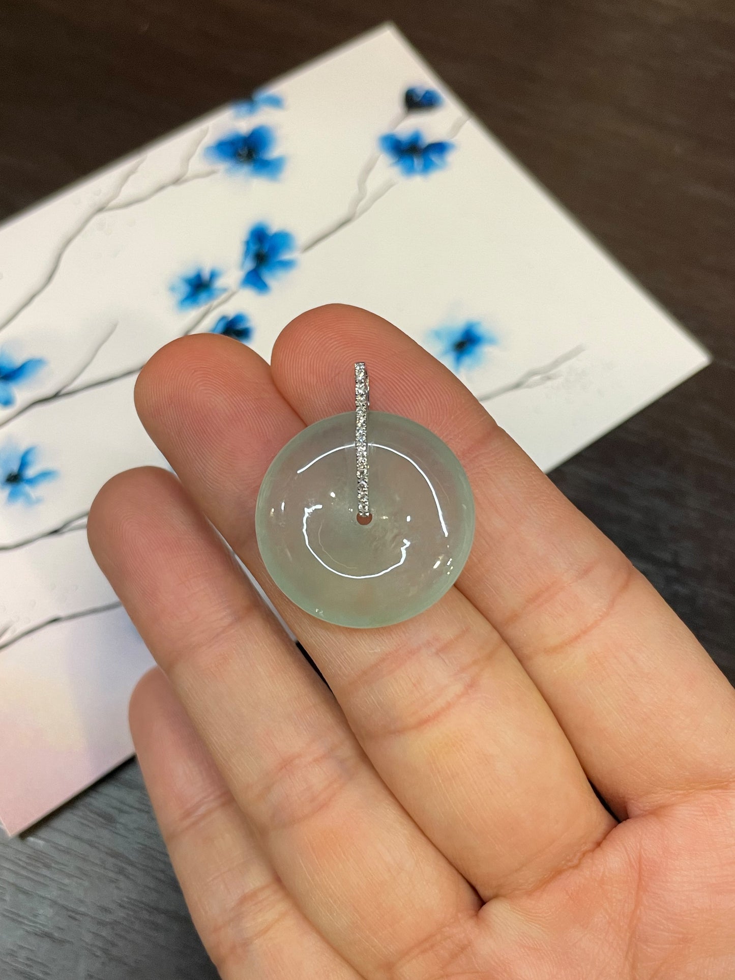 Icy Jadeite Safety Coin Pendant - 平安扣 (NJP012)
