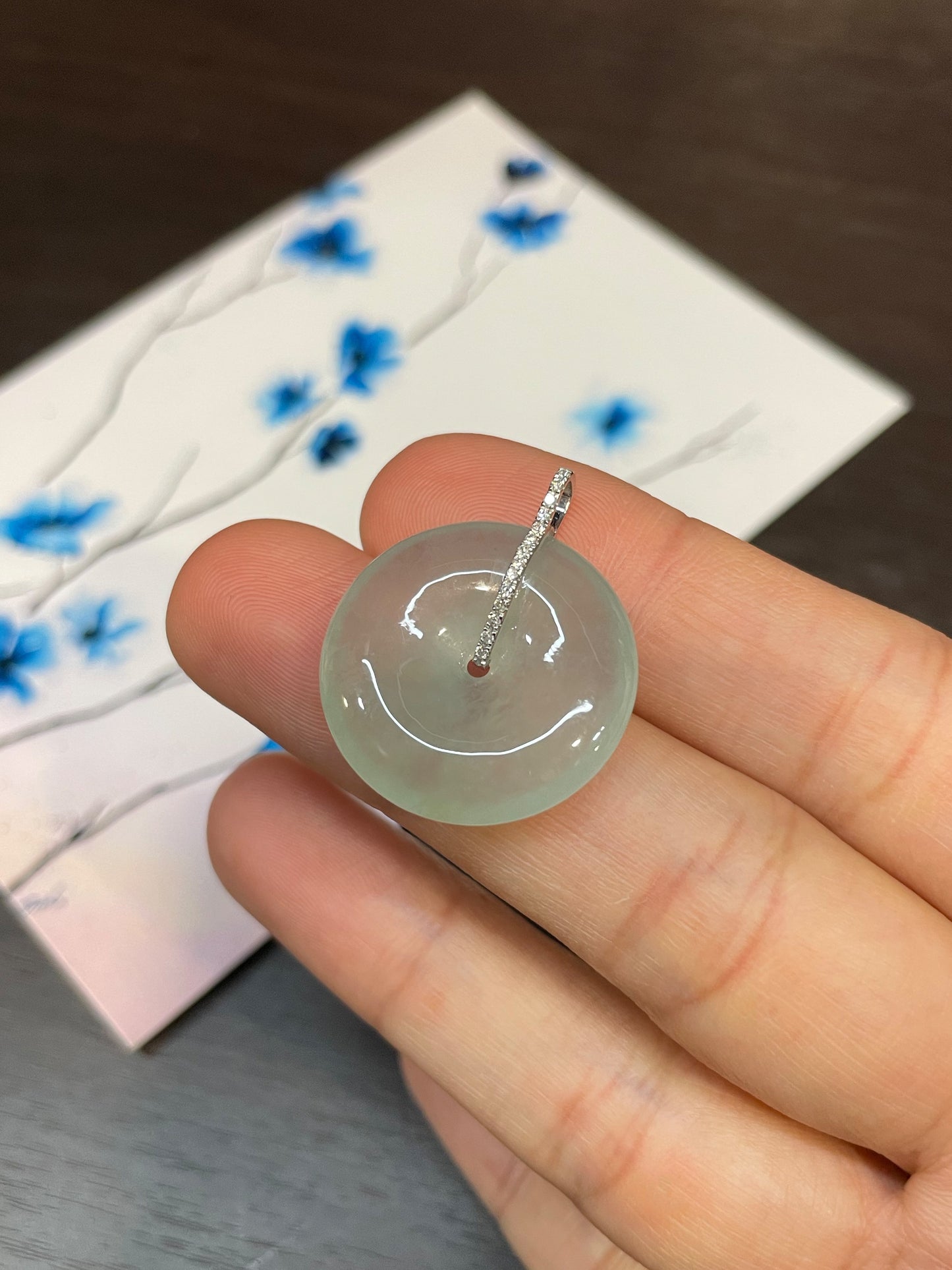 Icy Jadeite Safety Coin Pendant - 平安扣 (NJP012)