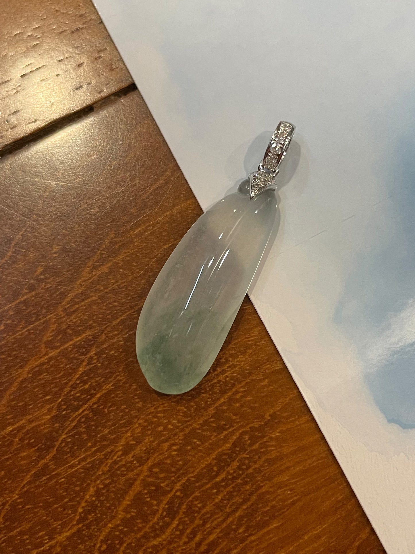 Icy Jadeite Pendant - Gourd Carving (NJP014)