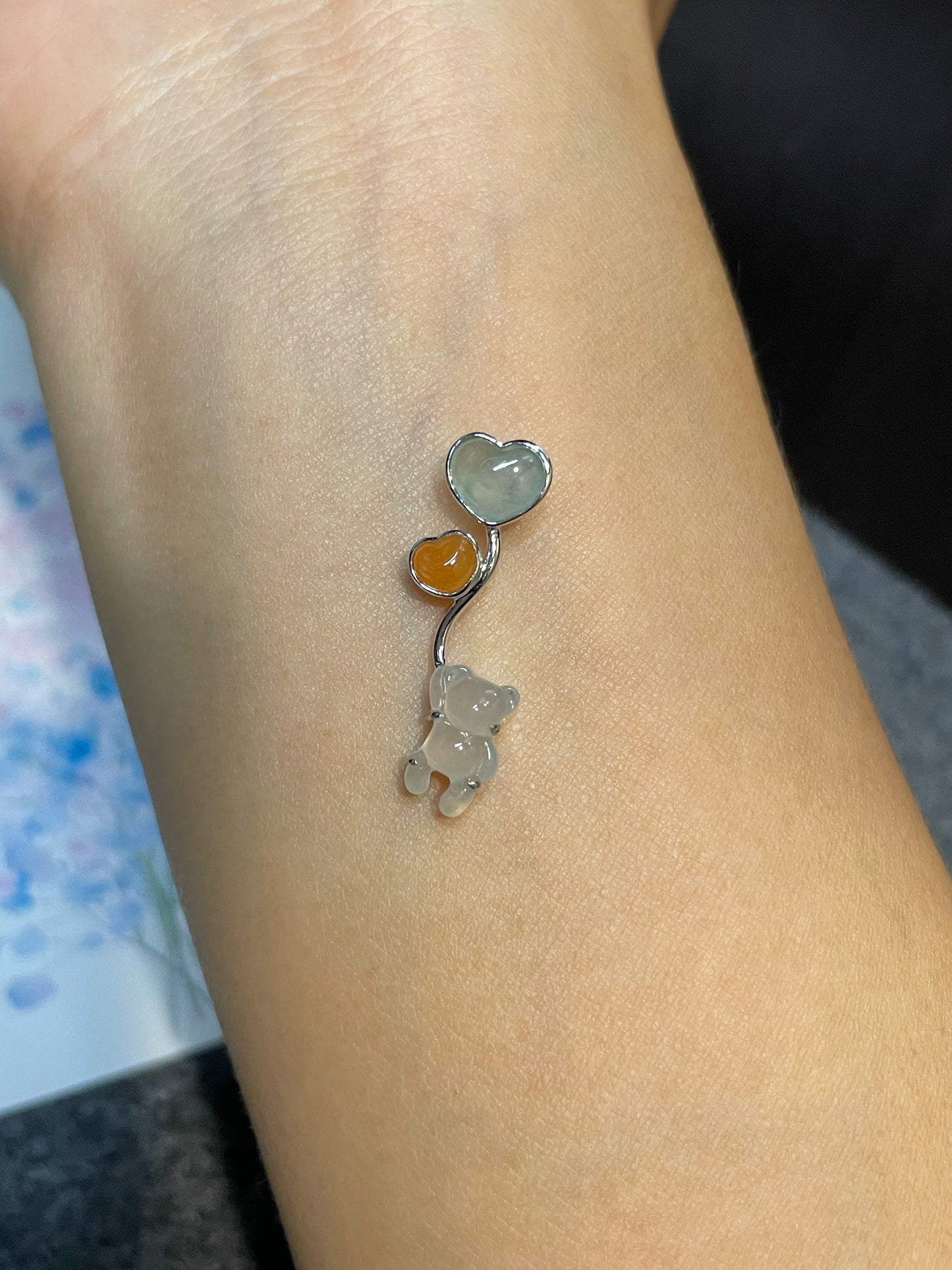 Icy Jade Pendant - Teddy Bear (NJP050)