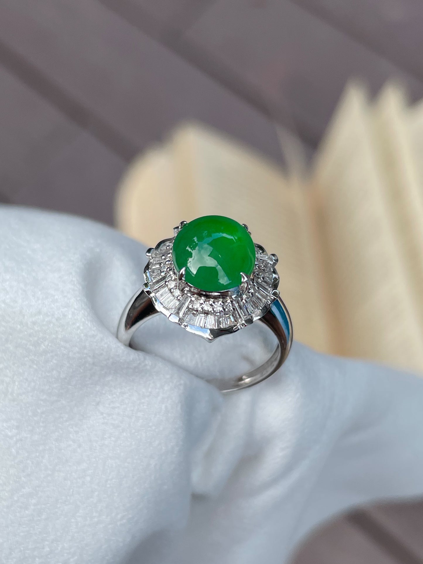 Green Jadeite Cabochon Ring (NJR005)
