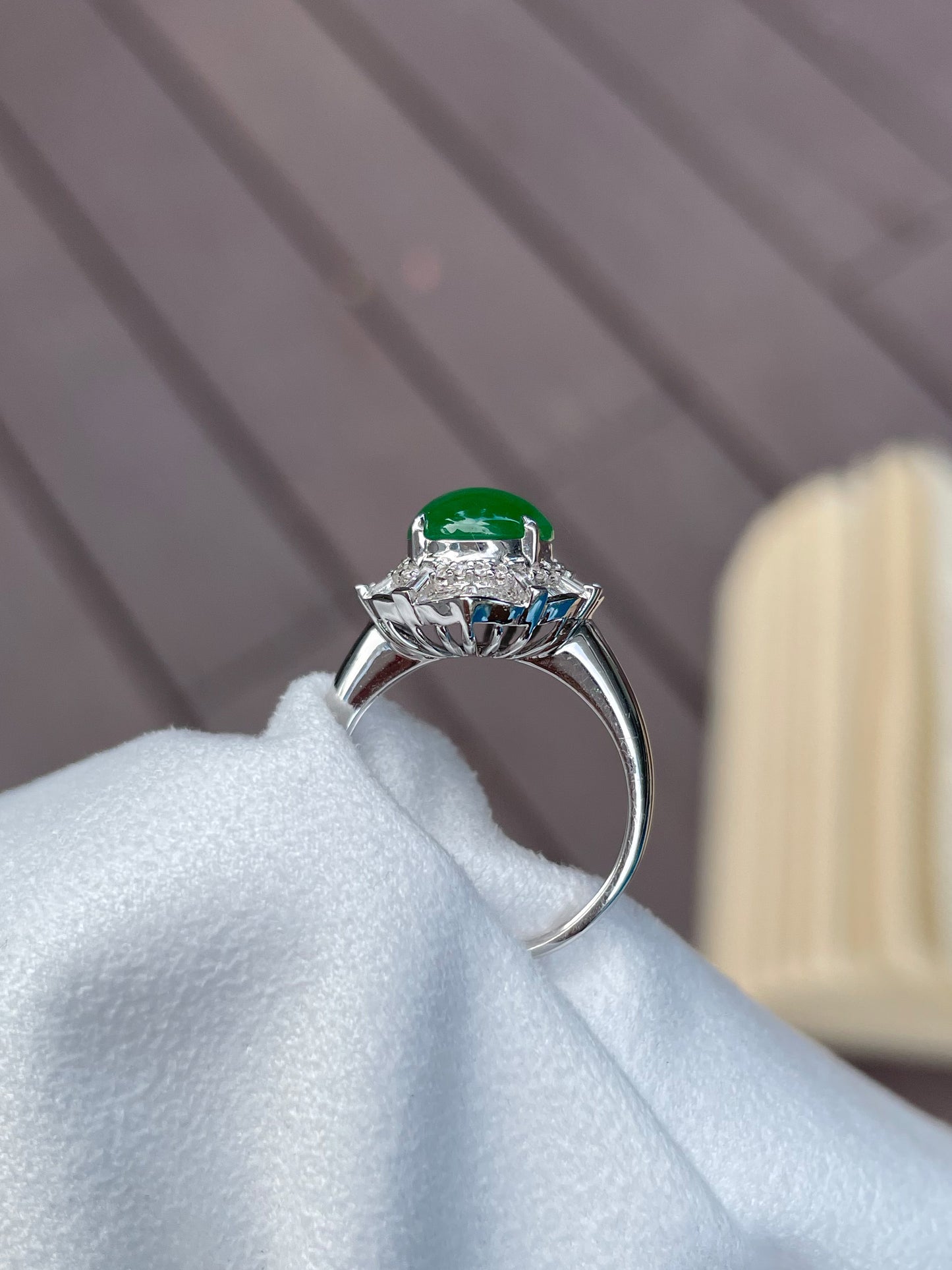 Green Jadeite Cabochon Ring (NJR005)