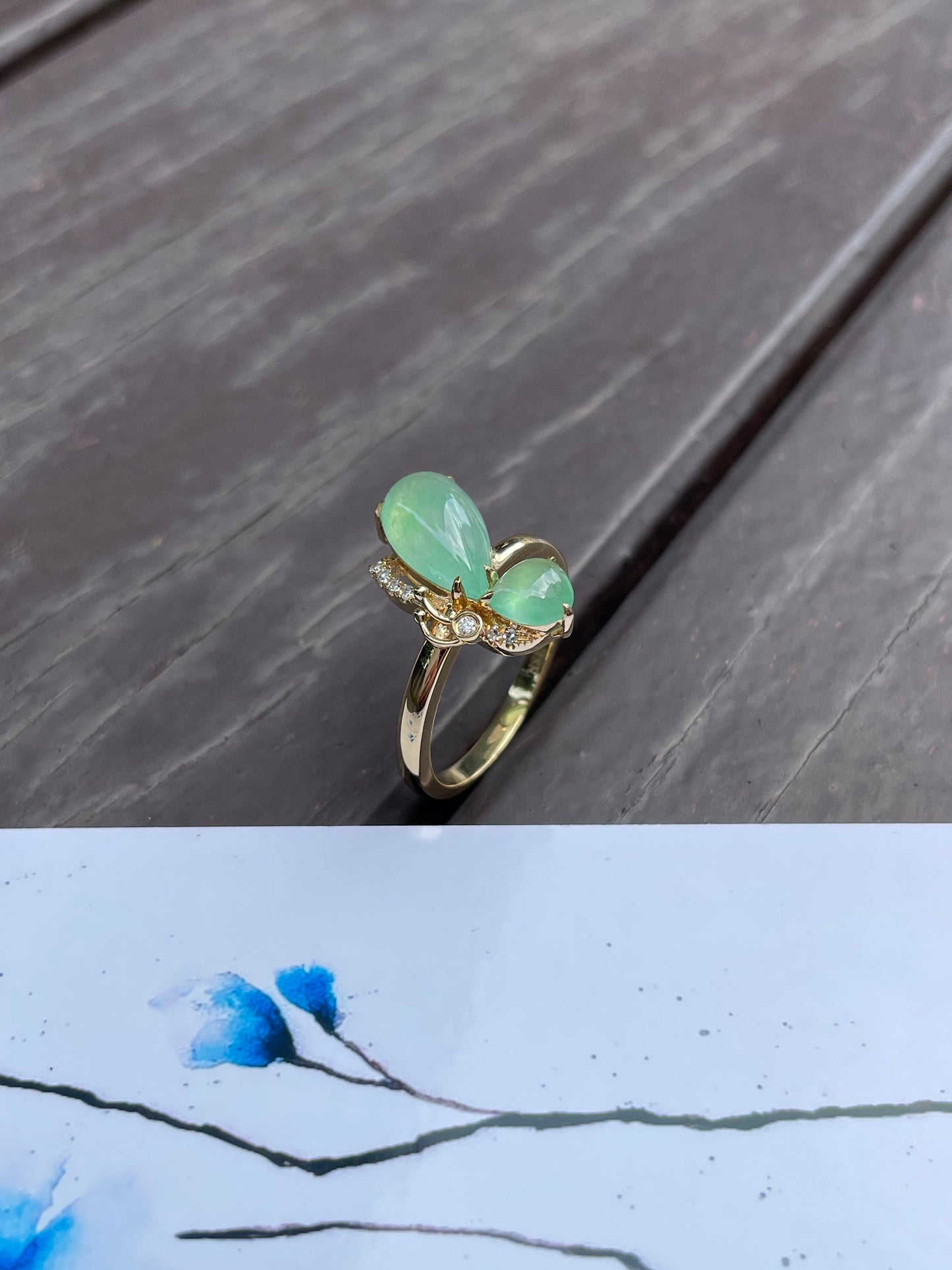 Icy Light Green Butterfly Ring (NJR008)