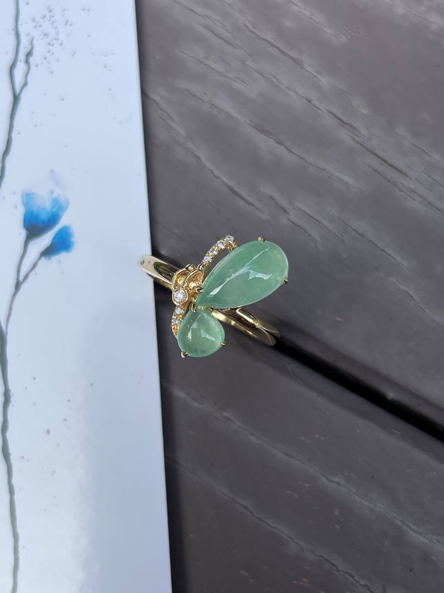 Icy Light Green Butterfly Ring (NJR008)
