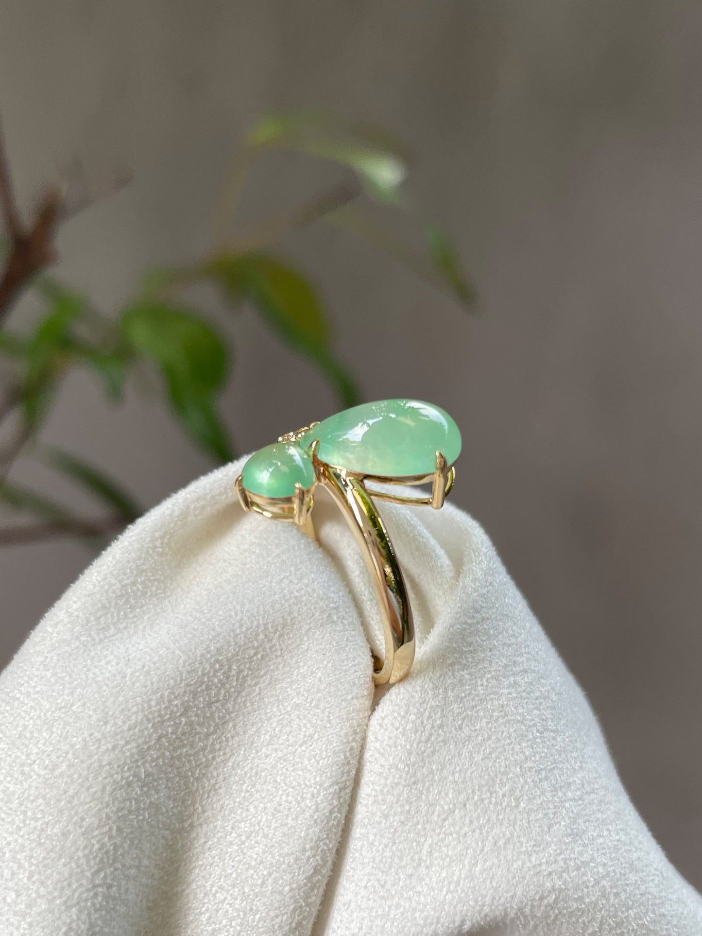 Icy Light Green Butterfly Ring (NJR008)