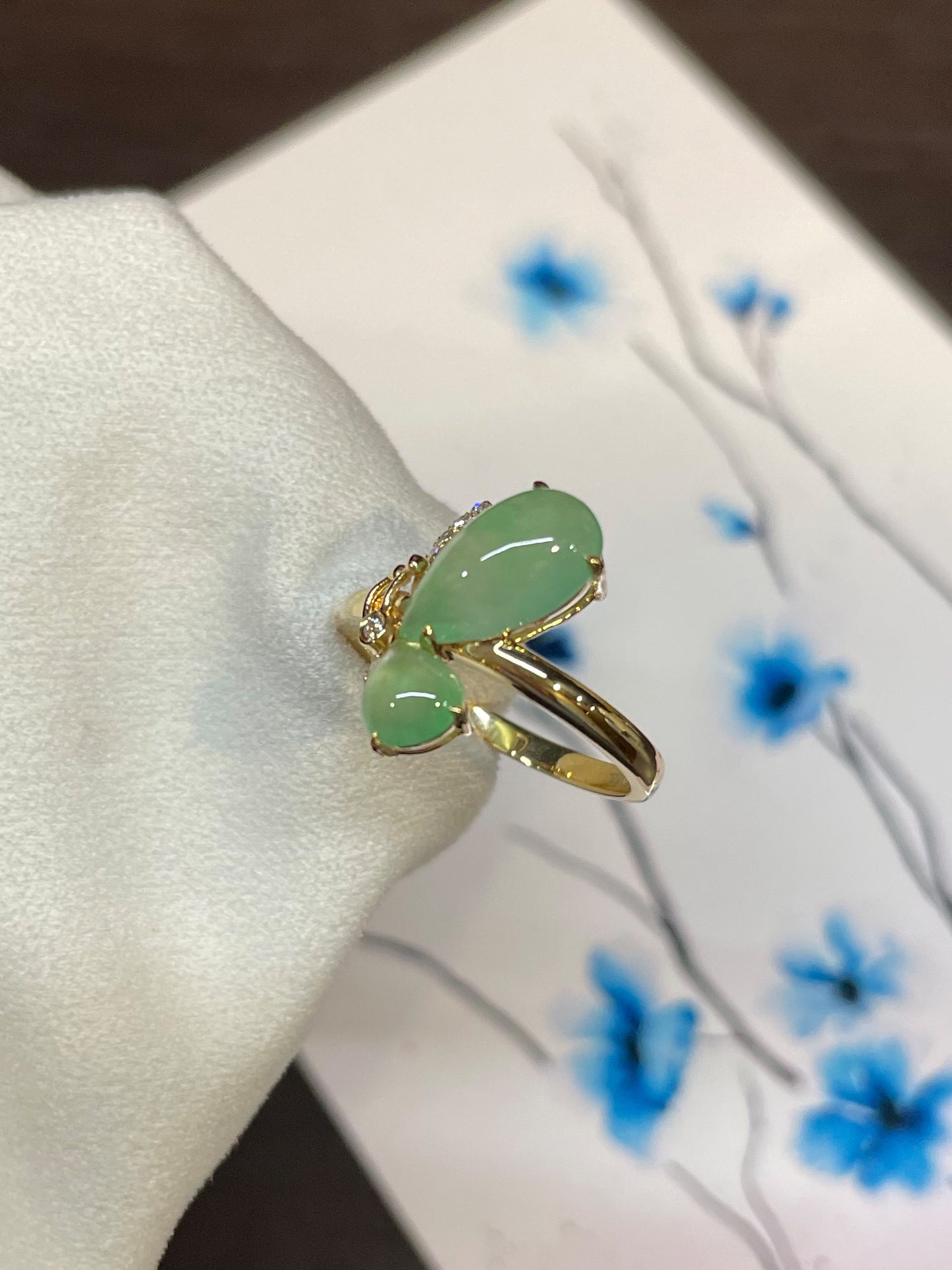 Icy Light Green Butterfly Ring (NJR008)