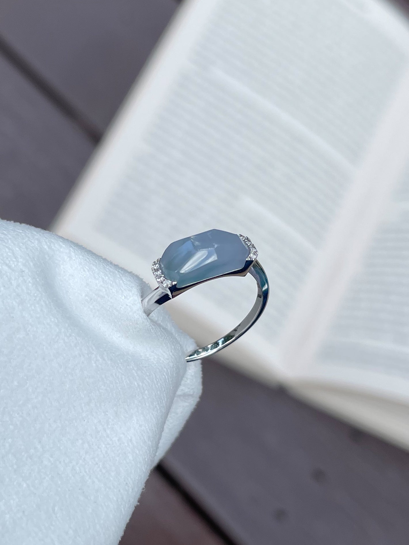 Bluish Lavender Jadeite Ring (NJR013)