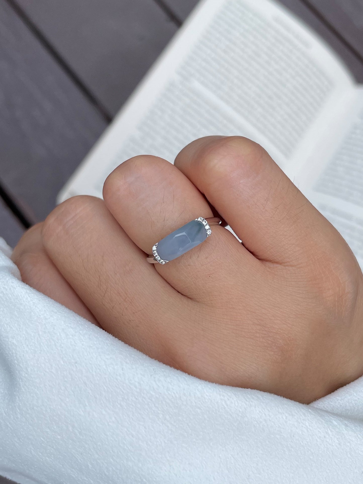 Bluish Lavender Jadeite Ring (NJR013)