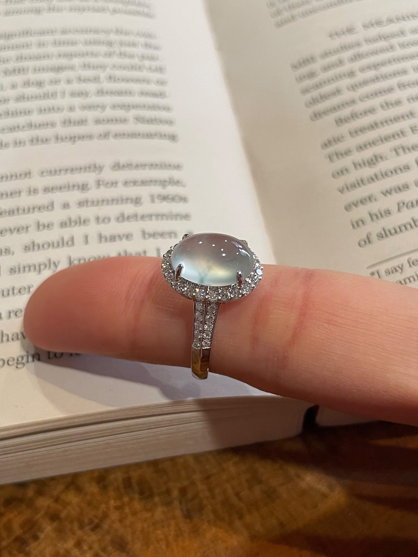 Glassy Jadeite Cabochon Ring (NJR015)