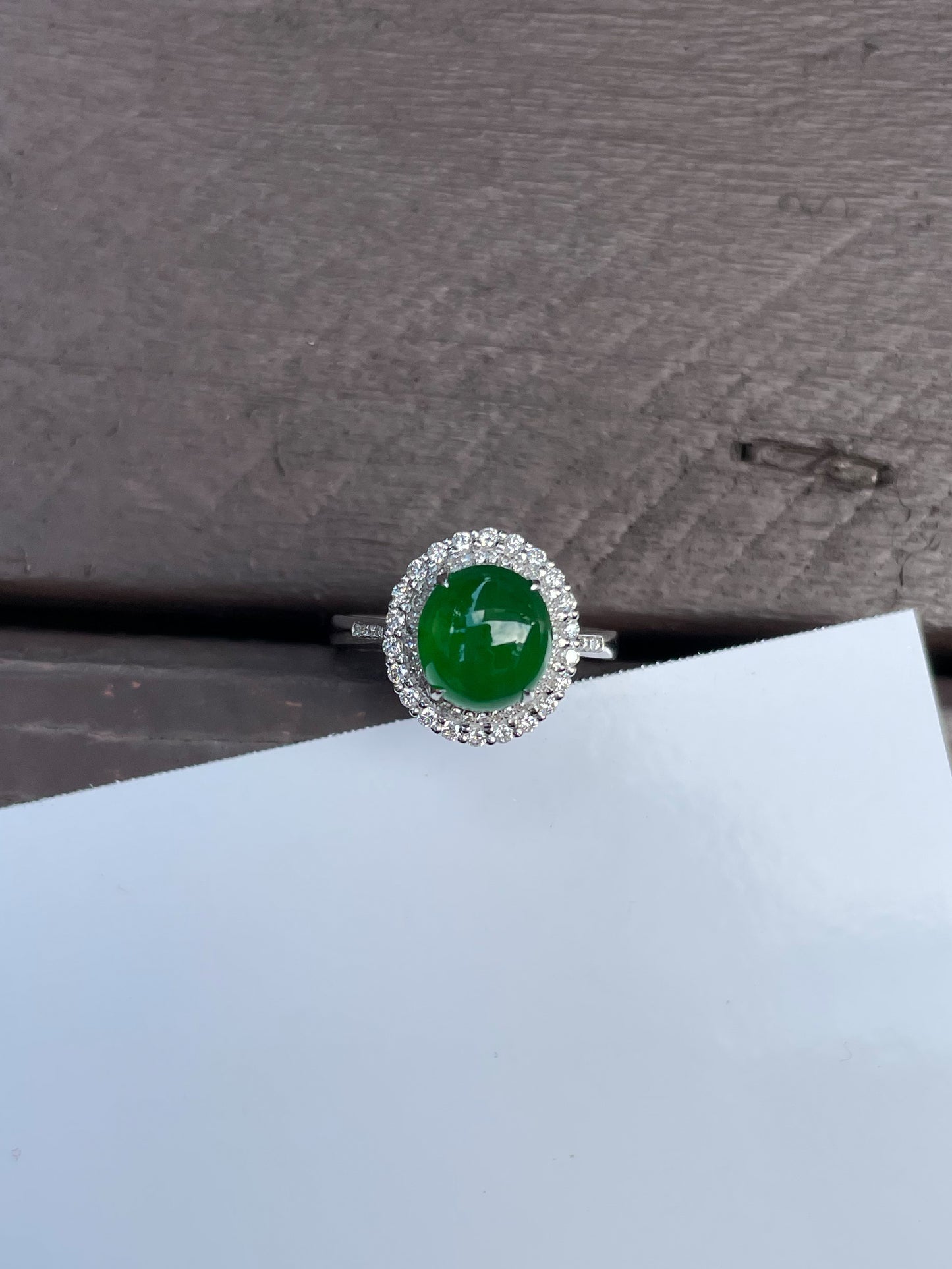 Green Jadeite Cabochon Ring (NJR024)