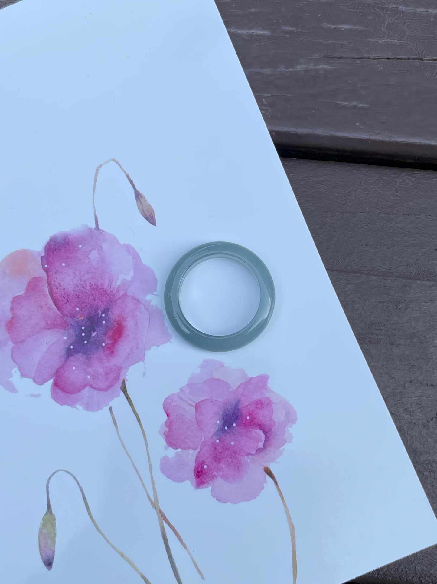 Icy Blue Jadeite Abacus Ring | HK 16 (NJR025)