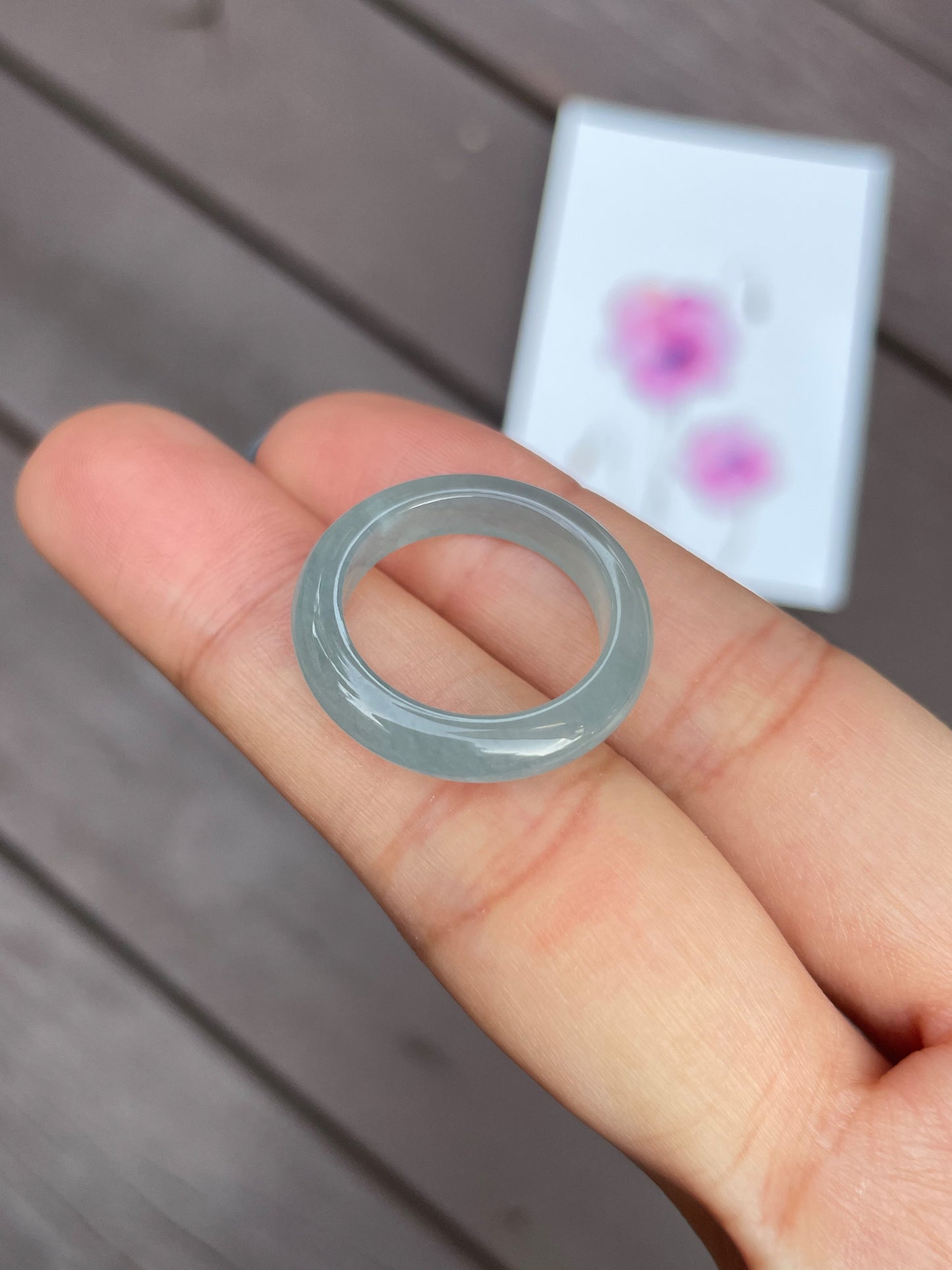 Icy Blue Jadeite Abacus Ring | HK 16 (NJR025)