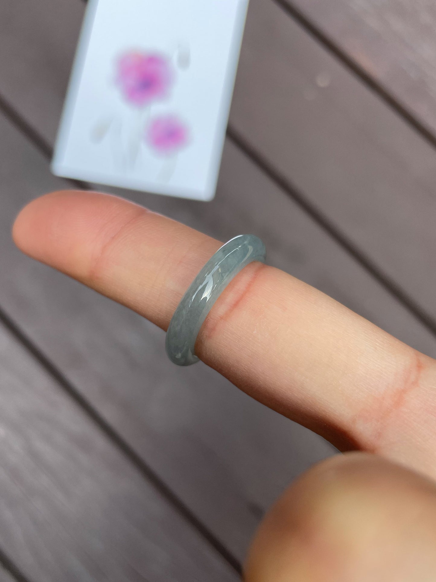 Icy Blue Jadeite Abacus Ring | HK 16 (NJR025)