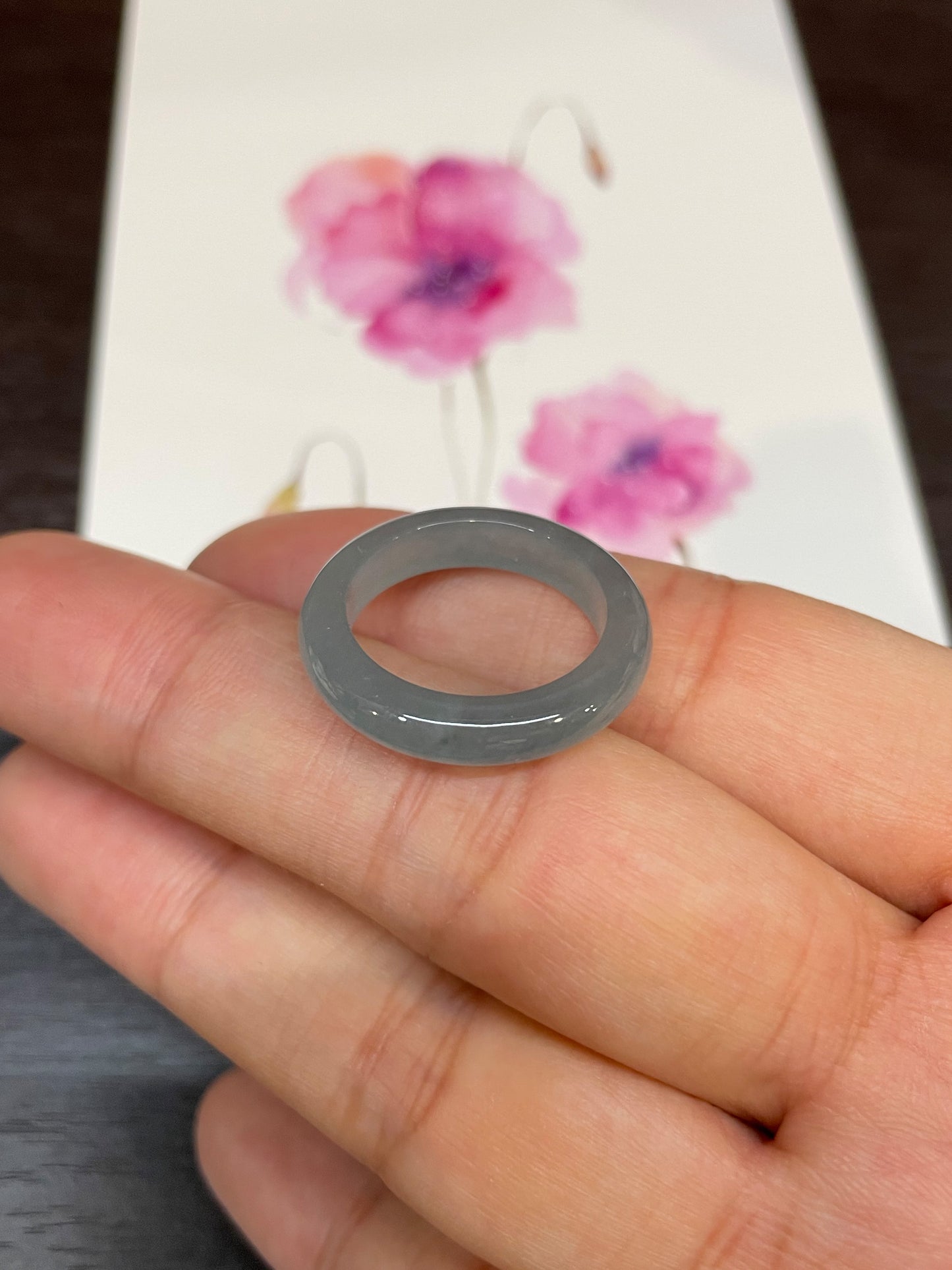 Icy Blue Jadeite Abacus Ring | HK 16 (NJR025)