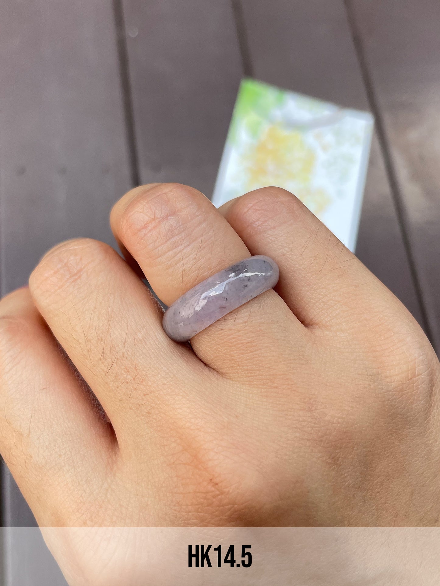 Black with Light Lavender Jadeite Abacus Rings (NJR027)