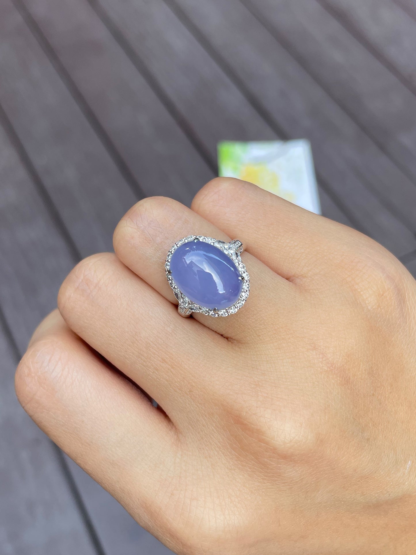 Lavender Jade Cabochon Ring (NJR039)