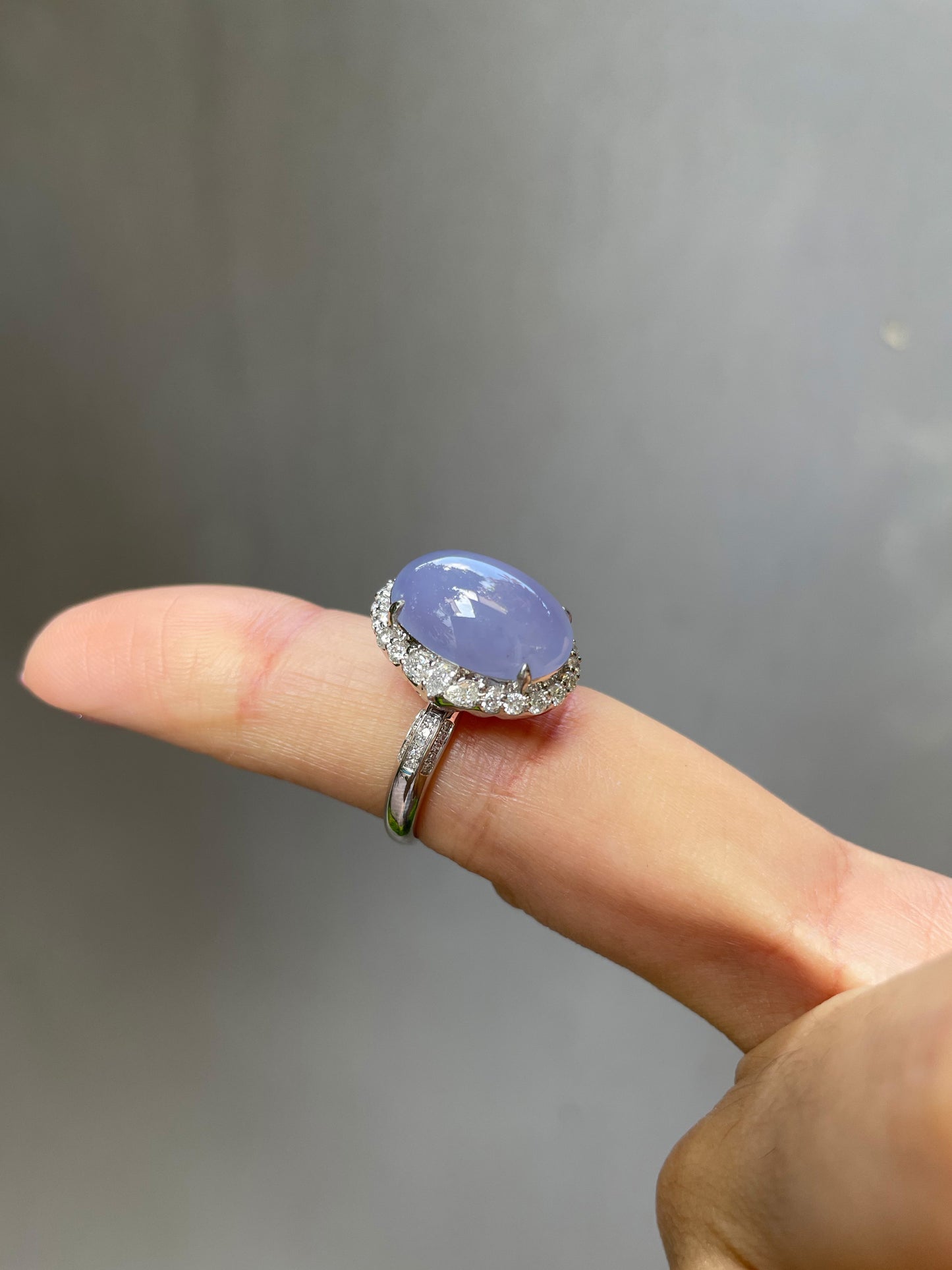 Lavender Jade Cabochon Ring (NJR039)