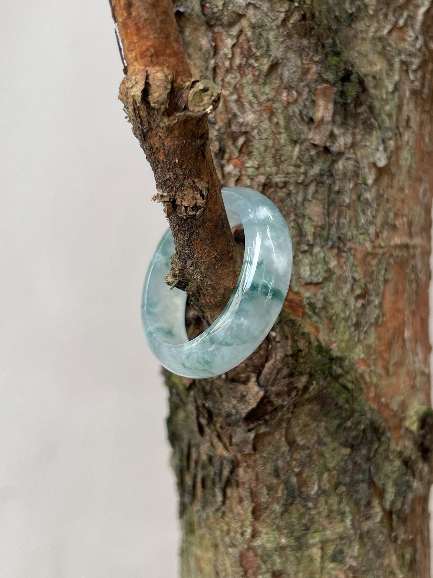 Bluish Green Jade Abacus Ring | HK 17 (NJR054)