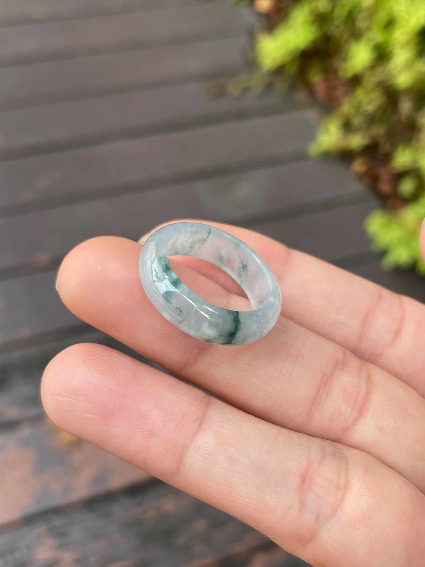 Bluish Green Jade Abacus Ring | HK 17 (NJR054)