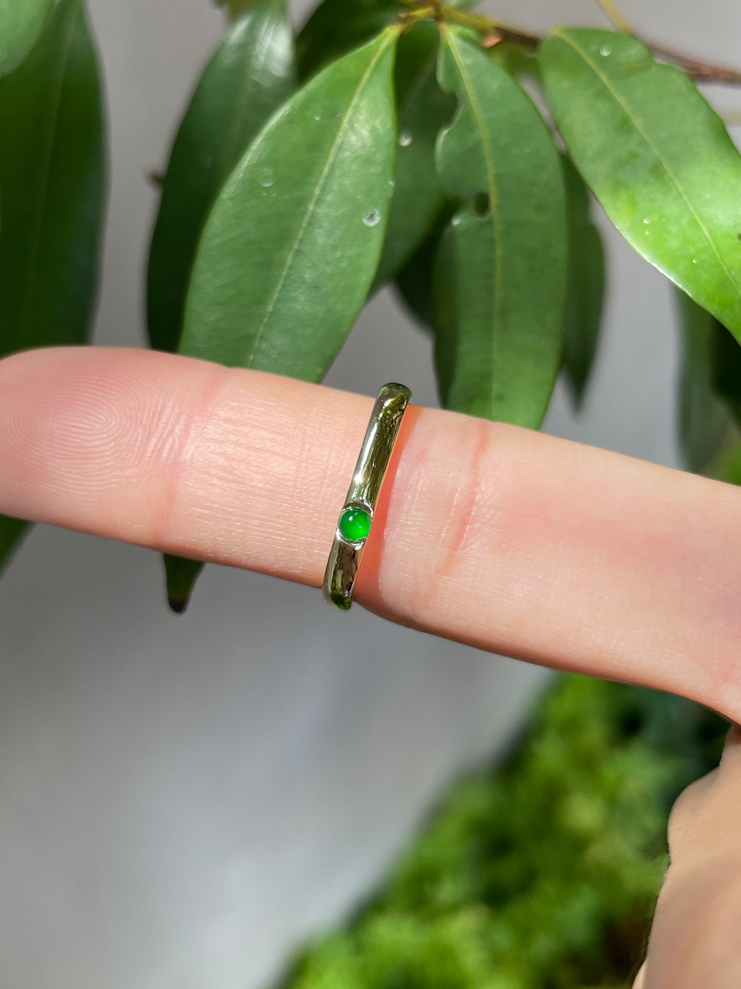 Green Jade Cabochon Ring (NJR057)