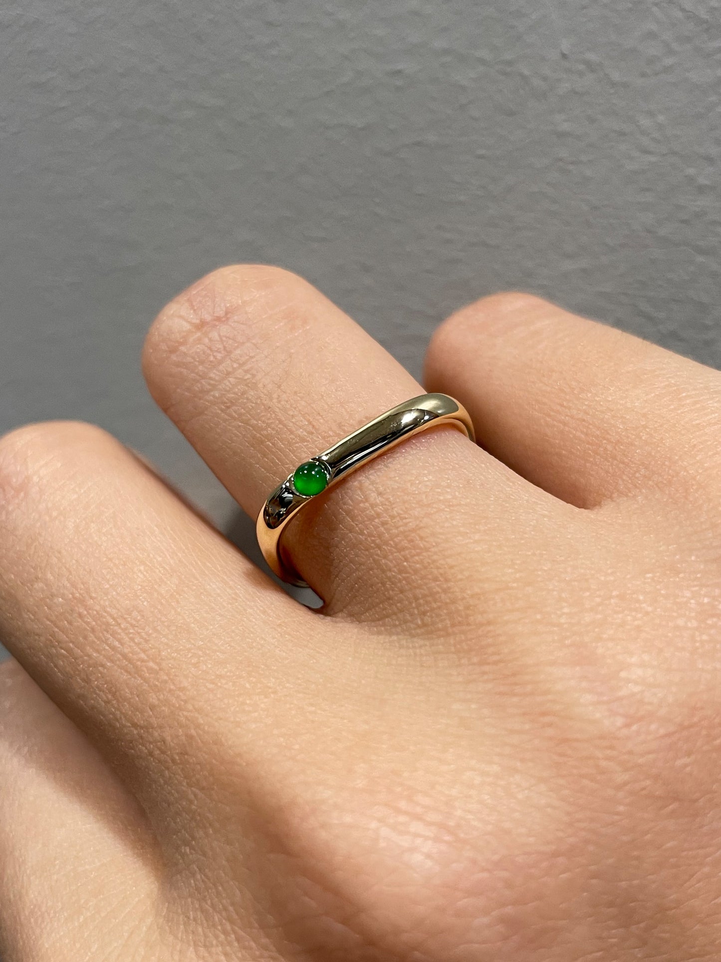 Green Jade Cabochon Ring (NJR057)