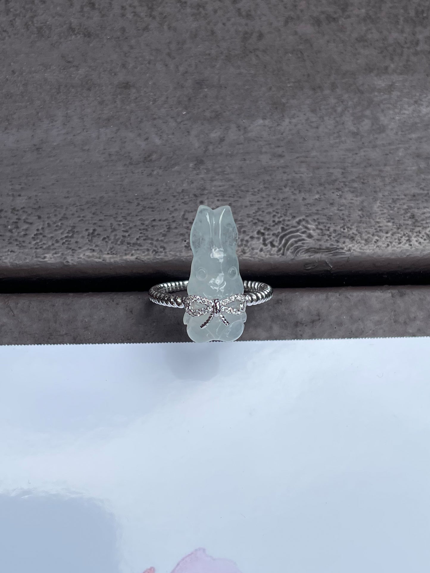Carved Jade Ring - Rabbit (NJR070)